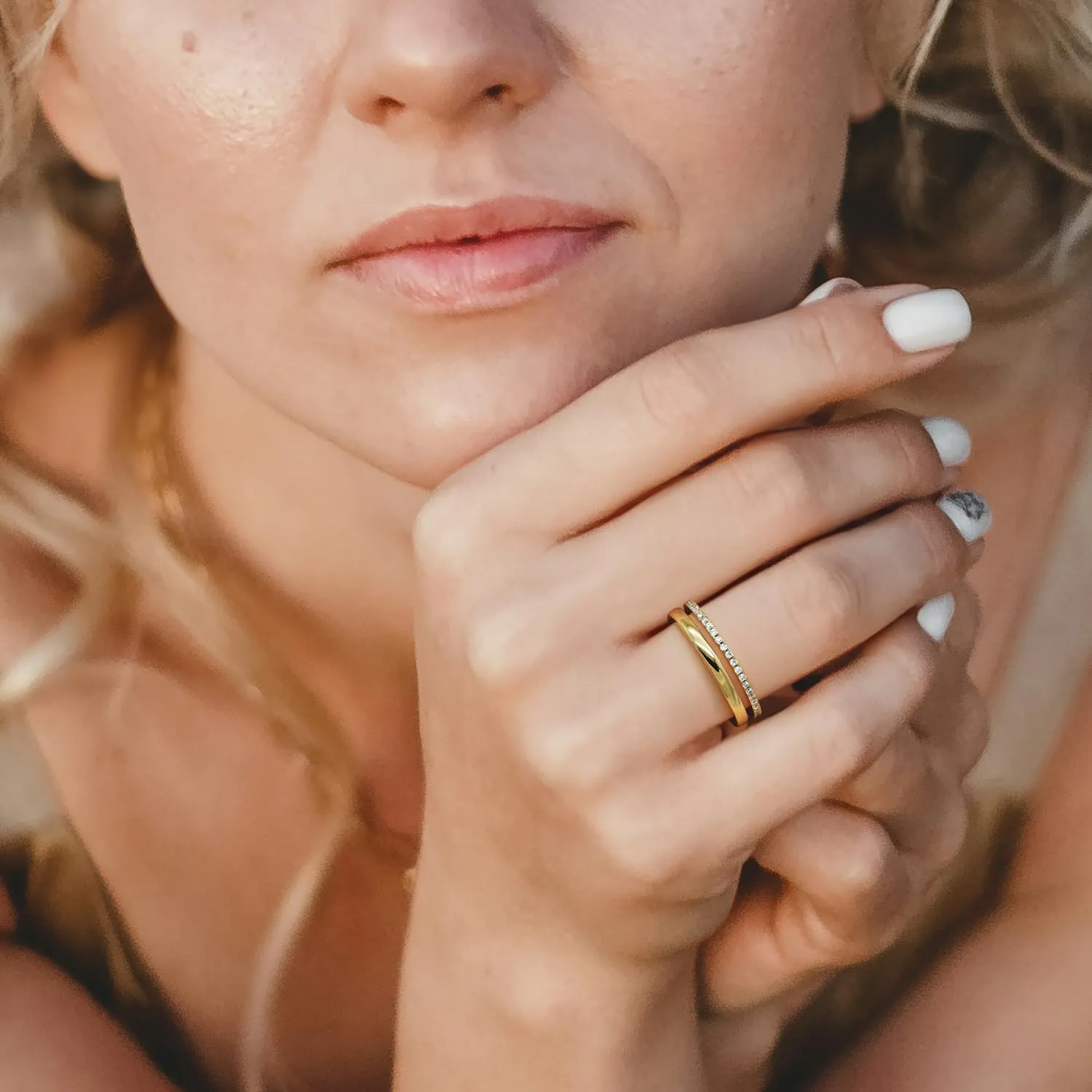 14K Gold Non Tarnish Rings for Women Thick Dainty Effortless Chic Bold Versatile Women Gold Rings 5-9