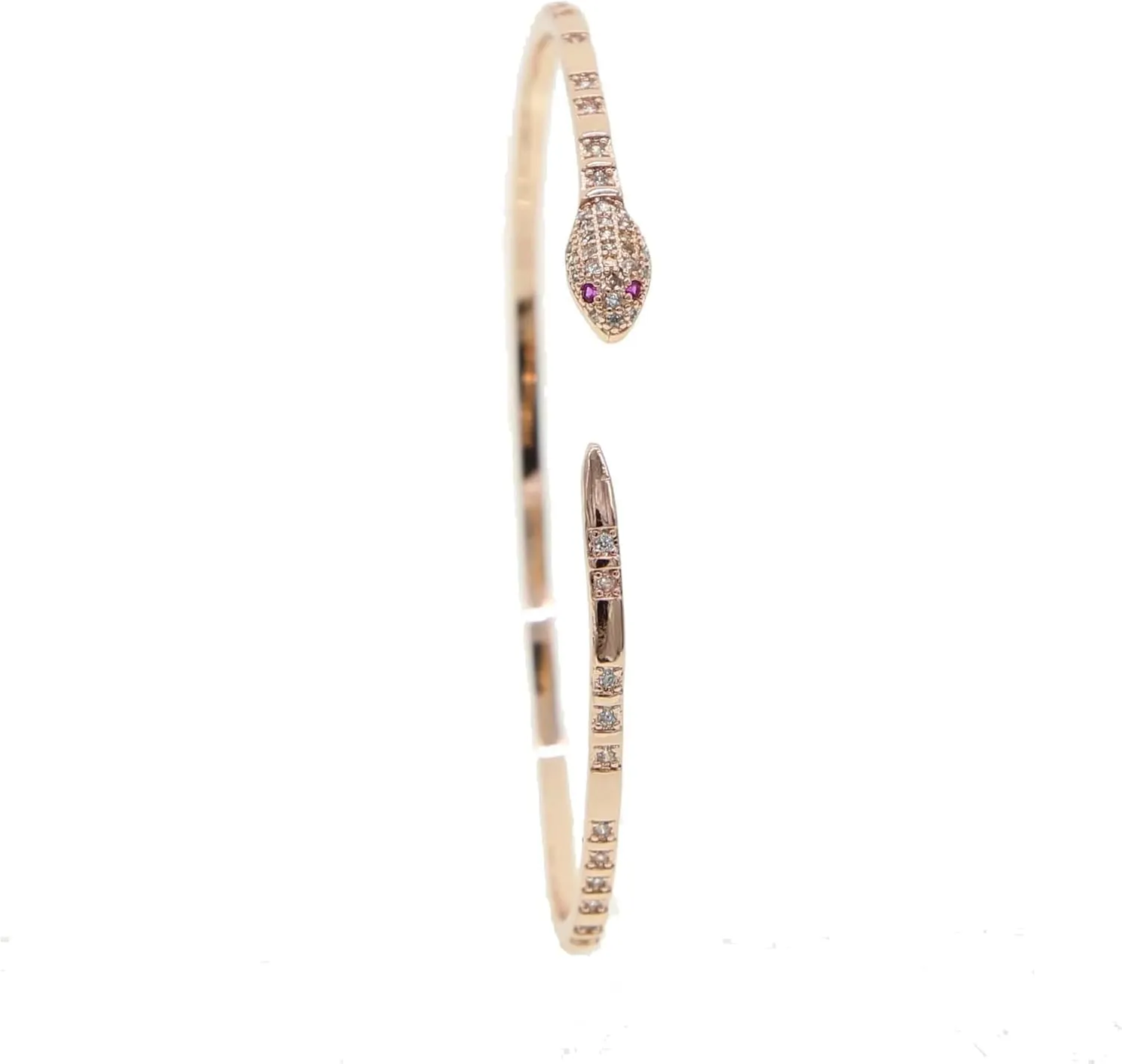 14K Yellow Gold Medusa Bracelet, Steling Silver Medusa Snake Charm Bracelets For Elegant Women, Cubic Zirconia Bracelet & Bangle Adjustable Pulseras Mujer, Animal Snake Bangles Cuff