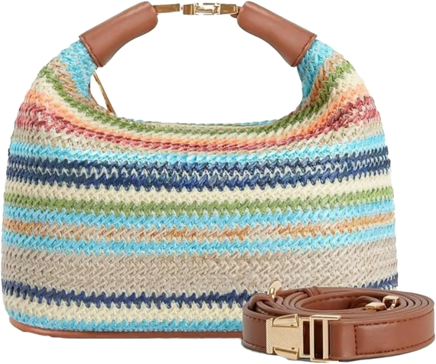 2025 Summer Straw Bag for Women Straw Woven Crossbody Purse Handmade Tote Bag Beach Handbag Raffia Woven Shoulder Clutch