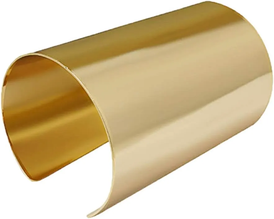 2pcs Metal Wide Cuff Barcelets for Women Polished Statement Bangles Wristbands Costume Accessories Set