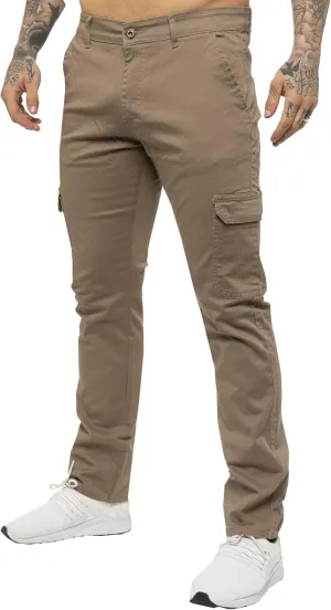 989Z ENZO Mens Cargo Combat Trousers Pants Cotton Casual Slim Fit Stretch Chinos