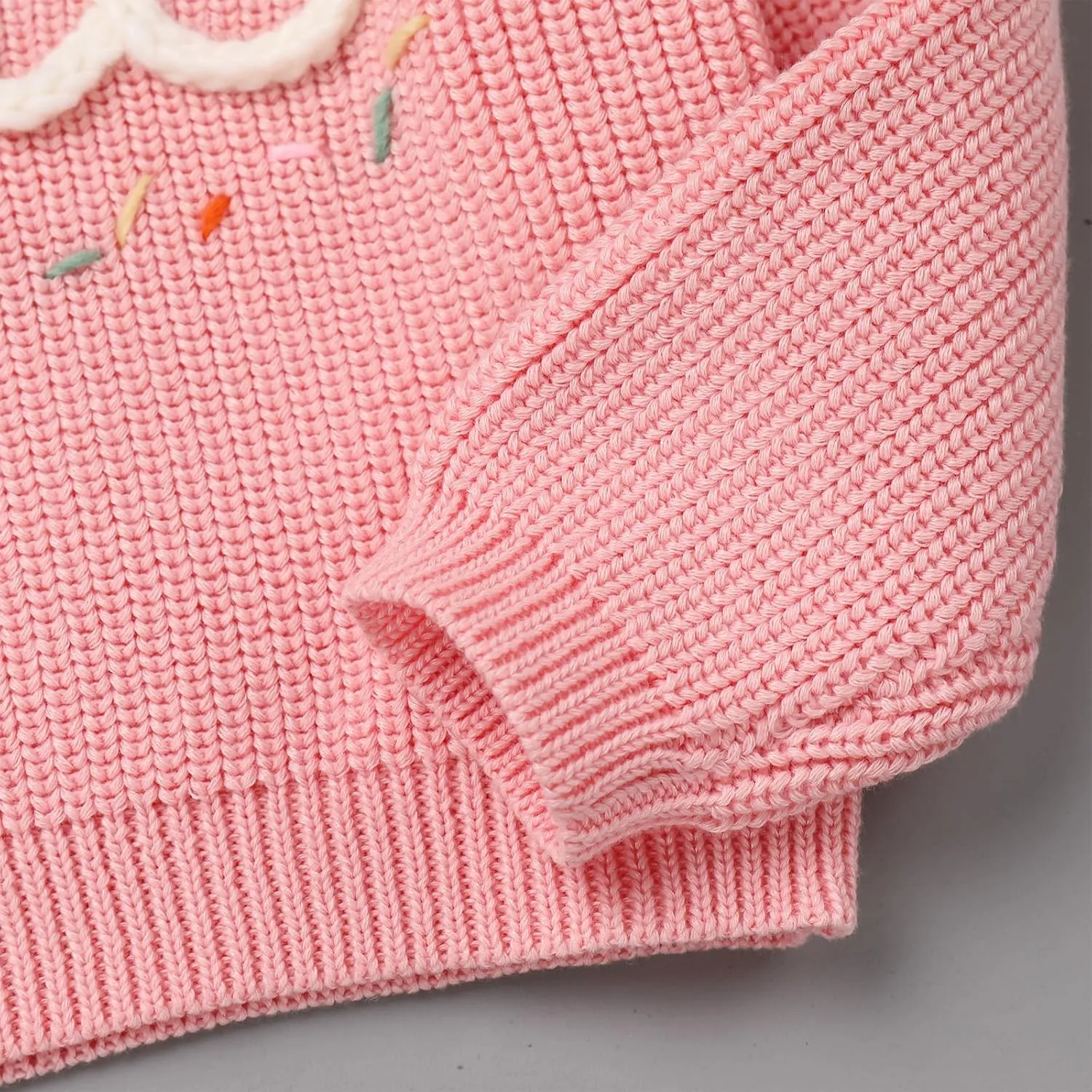 AFAVOM Baby Girls First Birthday Knit Sweater Winter Fall Clothes One Year Birthday Outfit Cake Smash Top Pullover Sweatshirt
