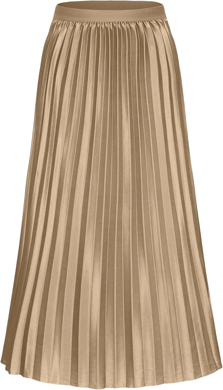 ALCEA ROSEA Women's Pleated Midi Skirt High Waist Knitted Solid Casual Skirt 7855