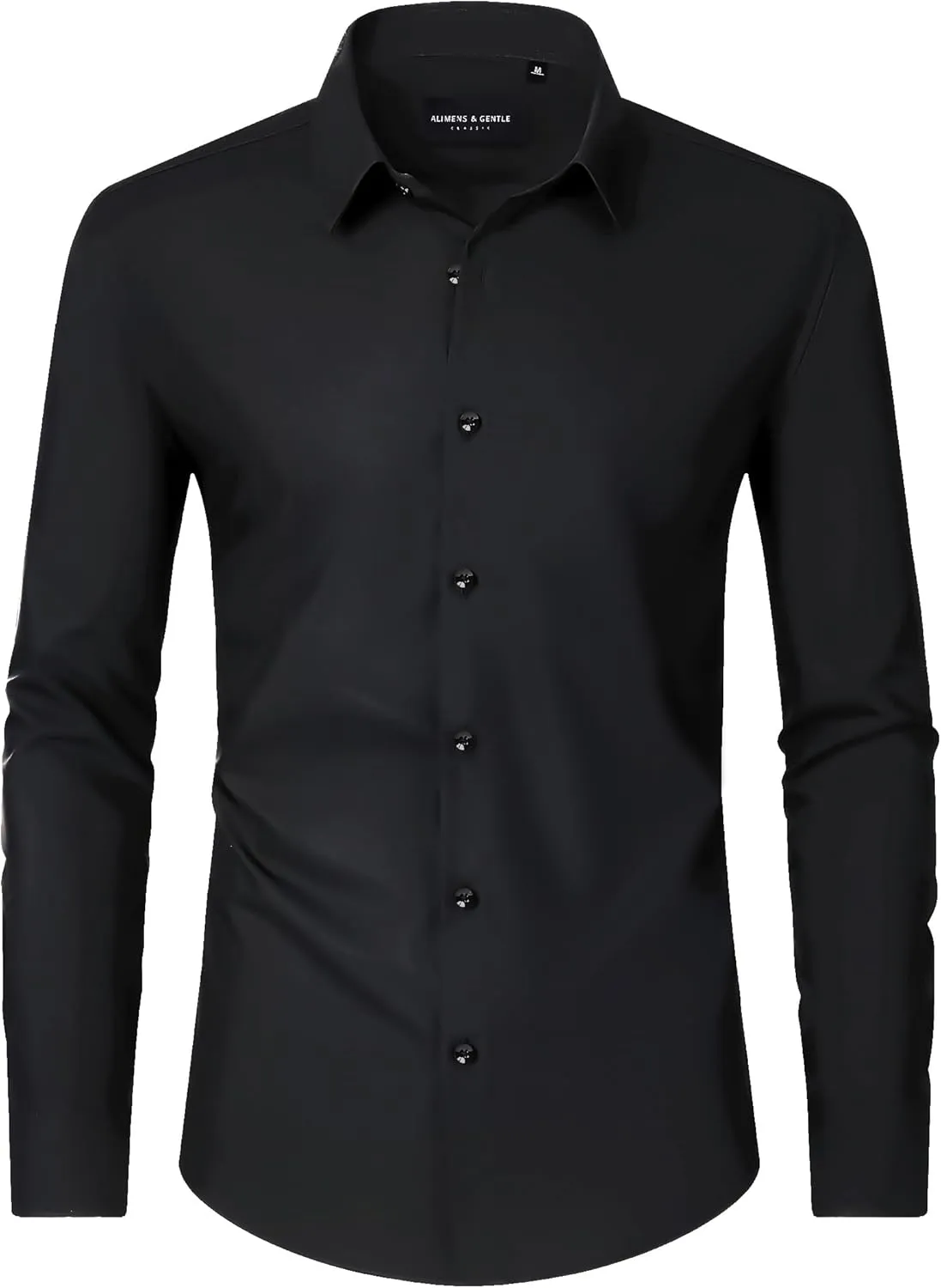Alimens & Gentle Mens Dress Shirts Long Sleeve Wrinkle-Free Formal Shirts Wedding Dating Business Casual Button Down Shirt