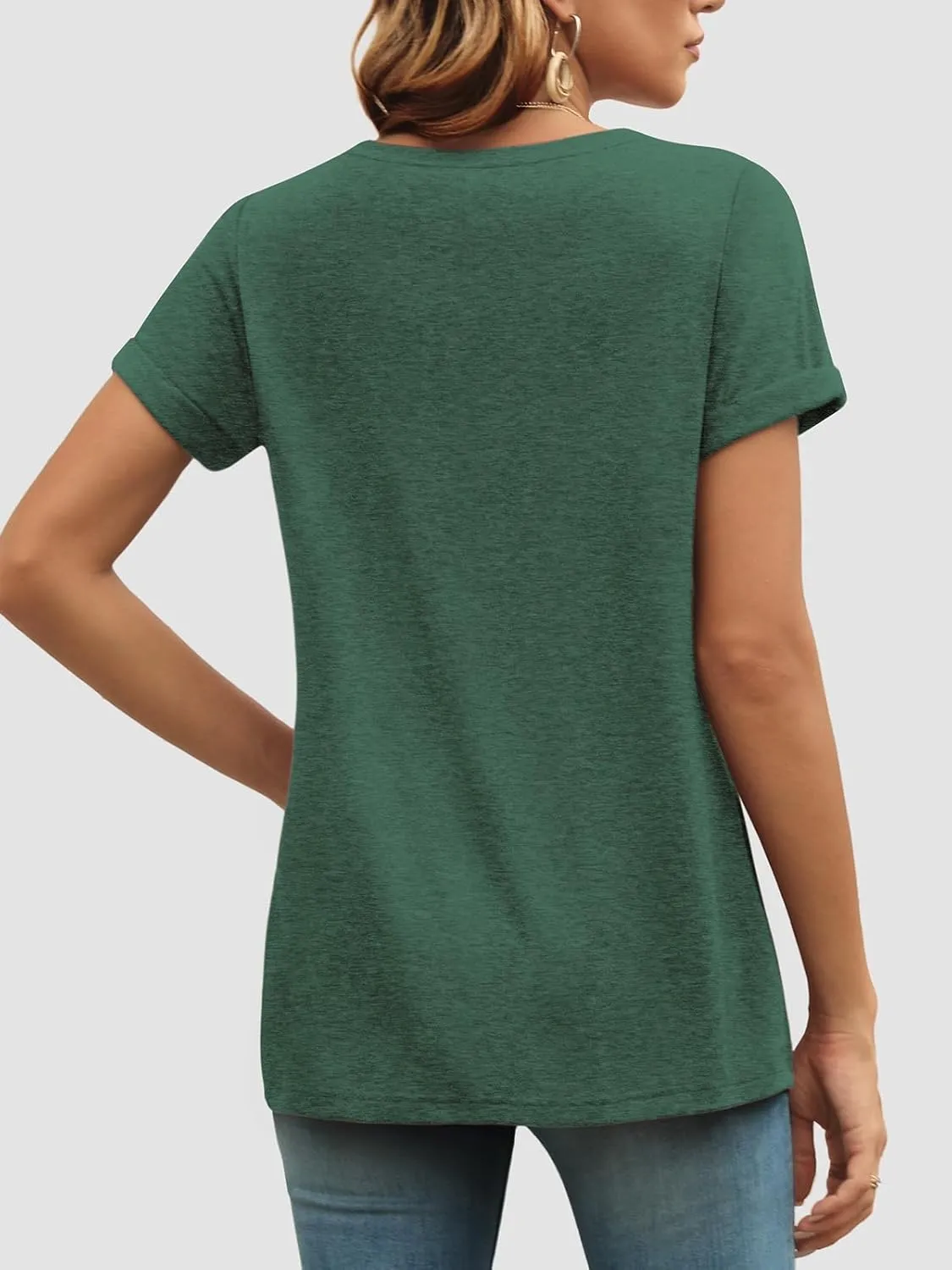 ATHMILE T Shirts Short Sleeve Scoop Neck Tees for Women Fashion Tops Trendy Casual Summer Outfits Clothes 2025