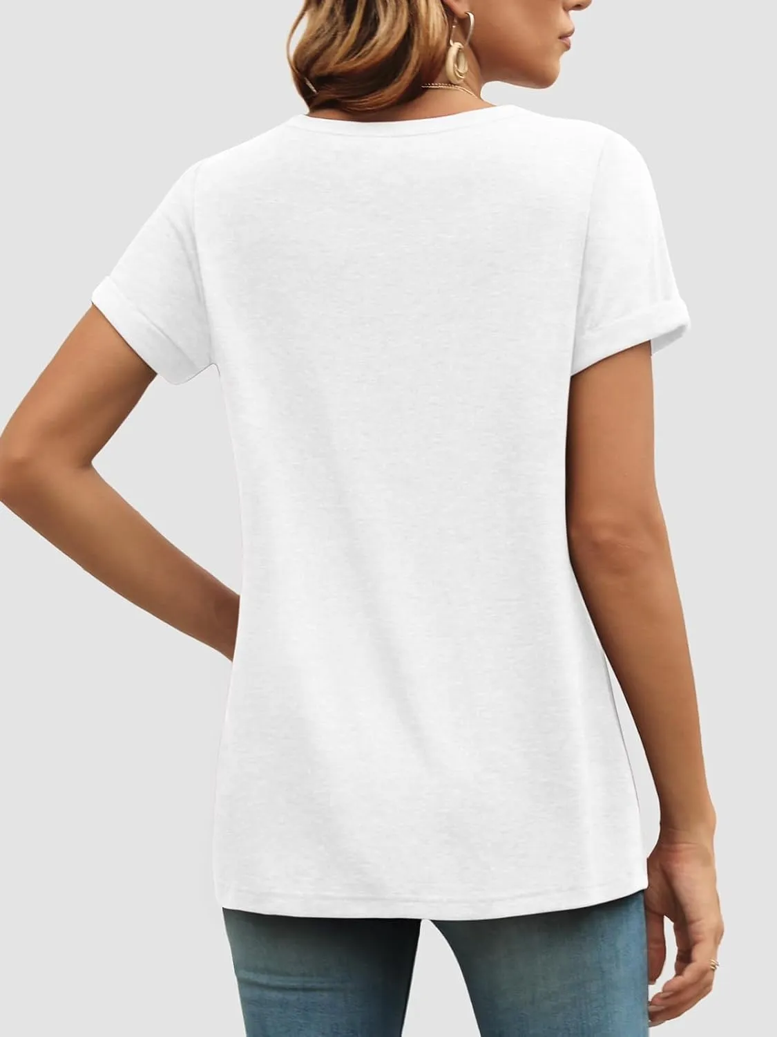 ATHMILE T Shirts Short Sleeve Scoop Neck Tees for Women Fashion Tops Trendy Casual Summer Outfits Clothes 2025