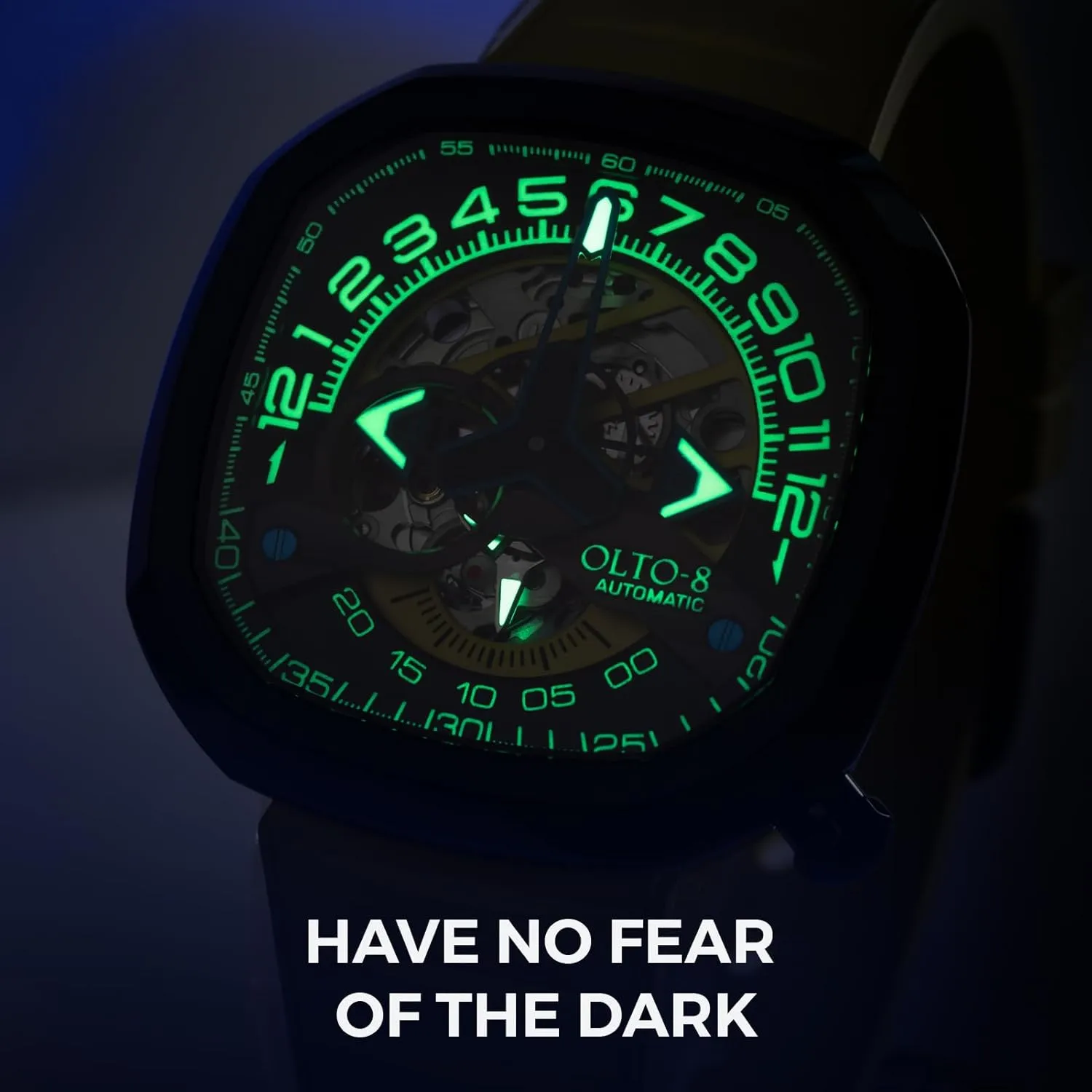 Automatic Luxury Skeleton Watch, Infinity II RPM-Style Stainless Steel 50 Meters Waterproof with Silicone Strap Wrist Watch Accessories, Sapphire Crystal Mirror Gifts for Men and Women