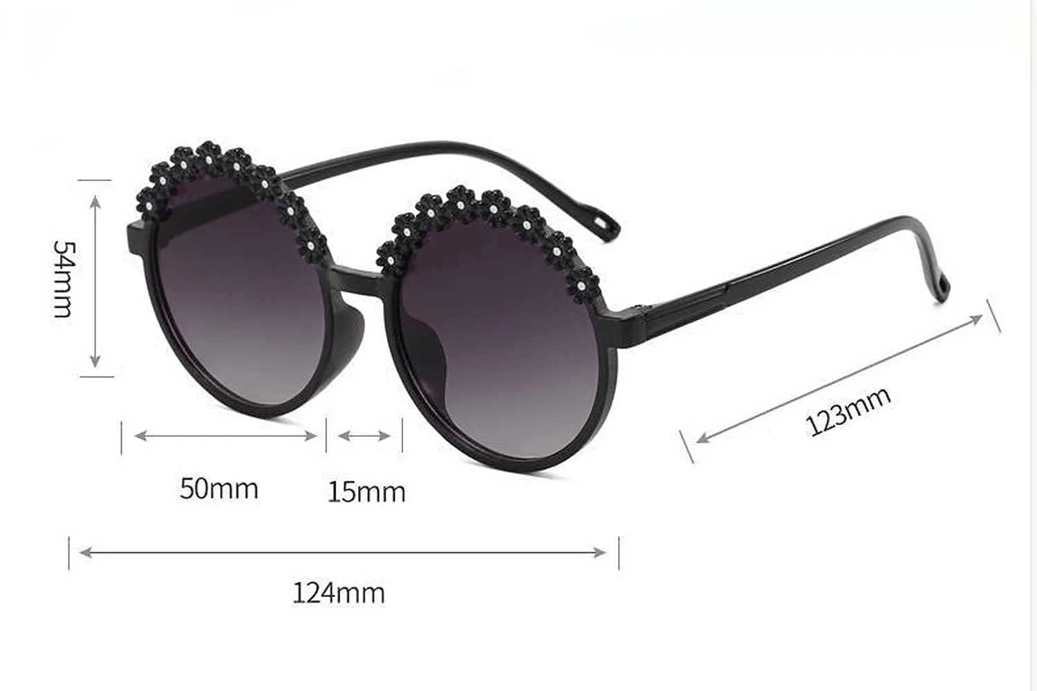 Baby Girls Nylon Bows Headband and Sunglasses Set Cute Hair Bow Headwrap Kid Daisy Flower Sunglasses Party Shower Hair Accessories for Newborn Toddler Infant (Black, Standard)