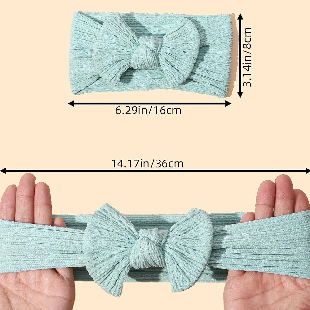 Baby Girls Nylon Bows Headband and Sunglasses Set Cute Hair Bow Headwrap Kid Daisy Flower Sunglasses Party Shower Hair Accessories for Newborn Toddler Infant (Blue, Standard)