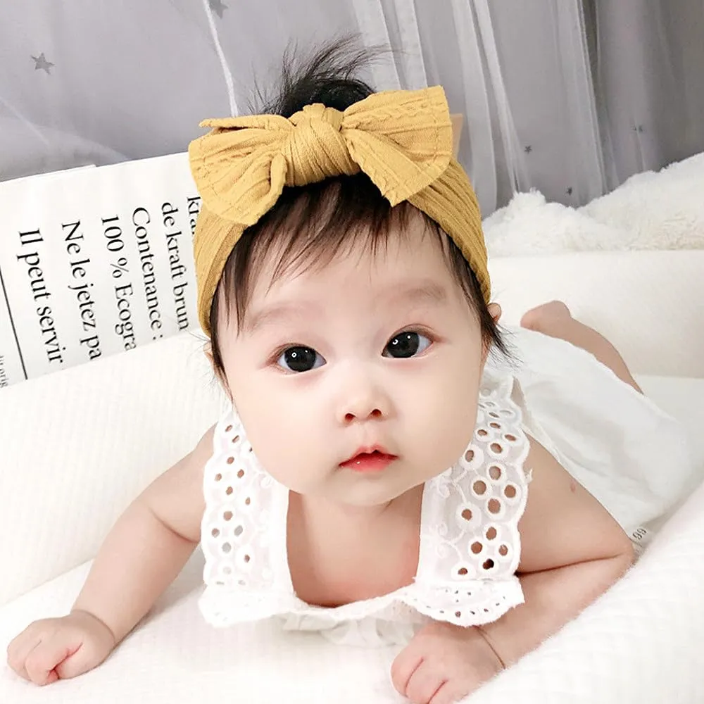 Baby Girls Nylon Bows Headband and Sunglasses Set Cute Hair Bow Headwrap Kid Daisy Flower Sunglasses Party Shower Hair Accessories for Newborn Toddler Infant (Yellow, Standard)