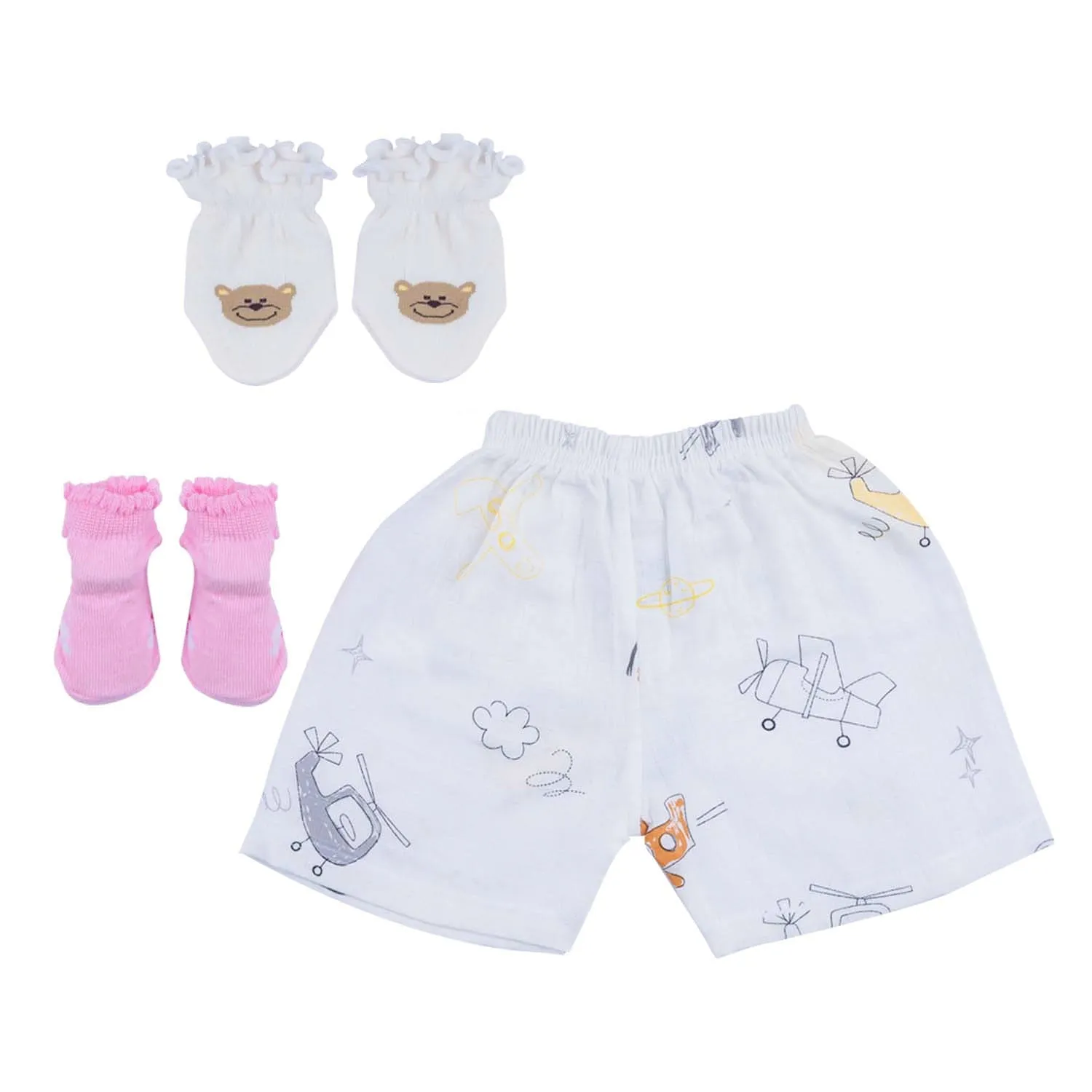 Baby Moo Adorable Animal Print Infant Essentials 10 Pcs Muslin Clothing Gift Set - Multicolour