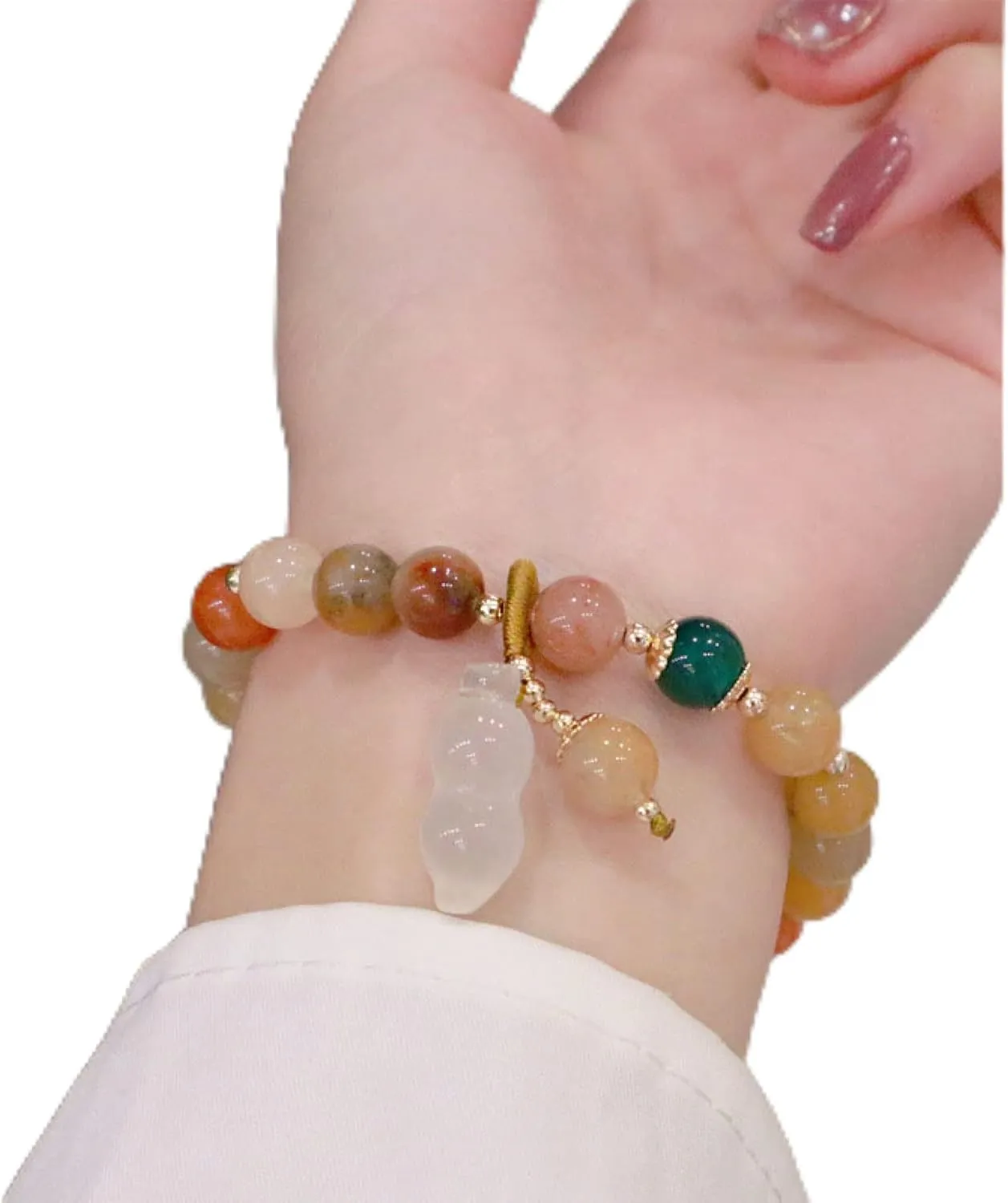 Bead Bracelets,Couple/Lover/Friendship/Relationship His and Hers Bracelet,Jade Gourd Peanut Bracelet D