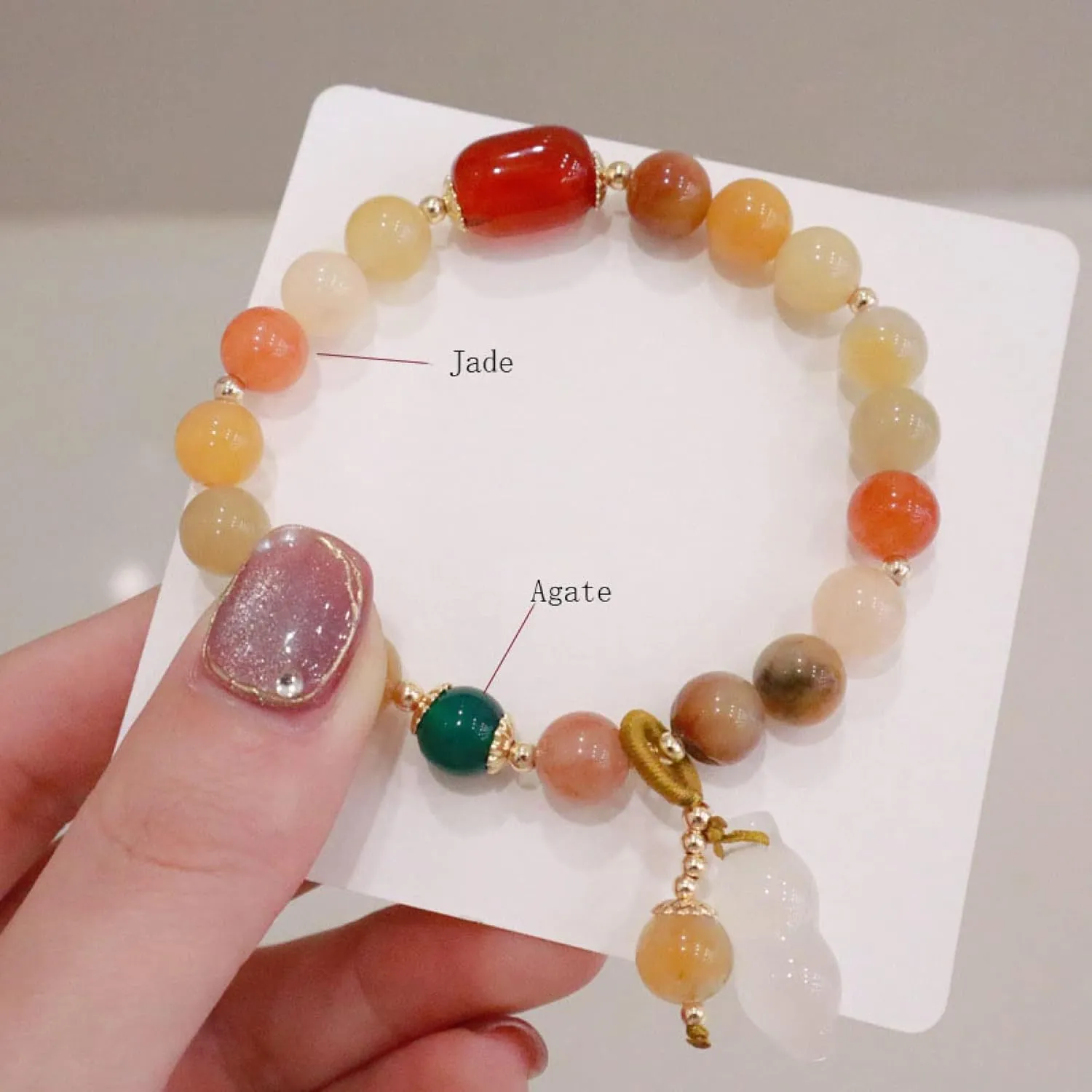 Bead Bracelets,Couple/Lover/Friendship/Relationship His and Hers Bracelet,Jade Gourd Peanut Bracelet D