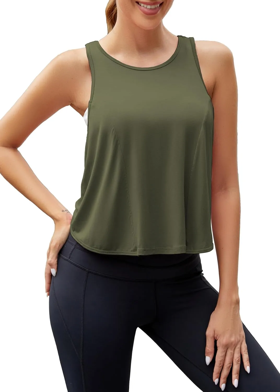 Bestisun Workout Tops for Women Racerback Running Tanks Sleeveless Yoga Shirts