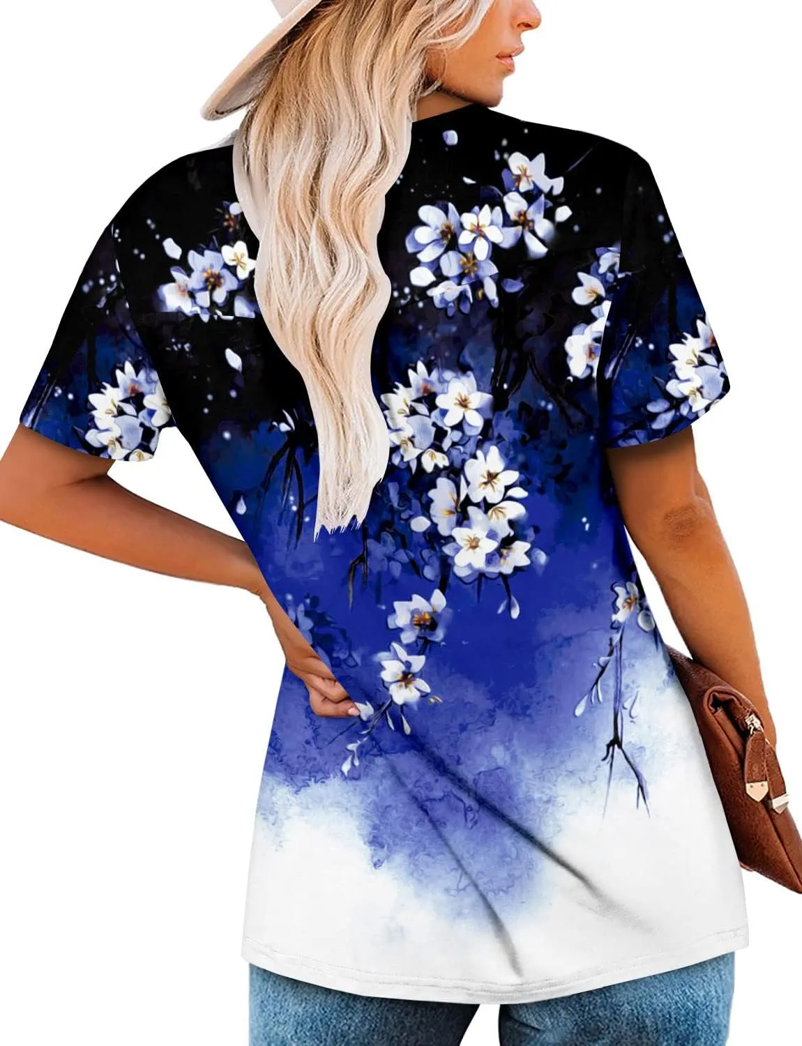 BETTE BOUTIK Women's Summer Tunic Tops Flowy Flare Botton Down Shirts Blouses S-3XL