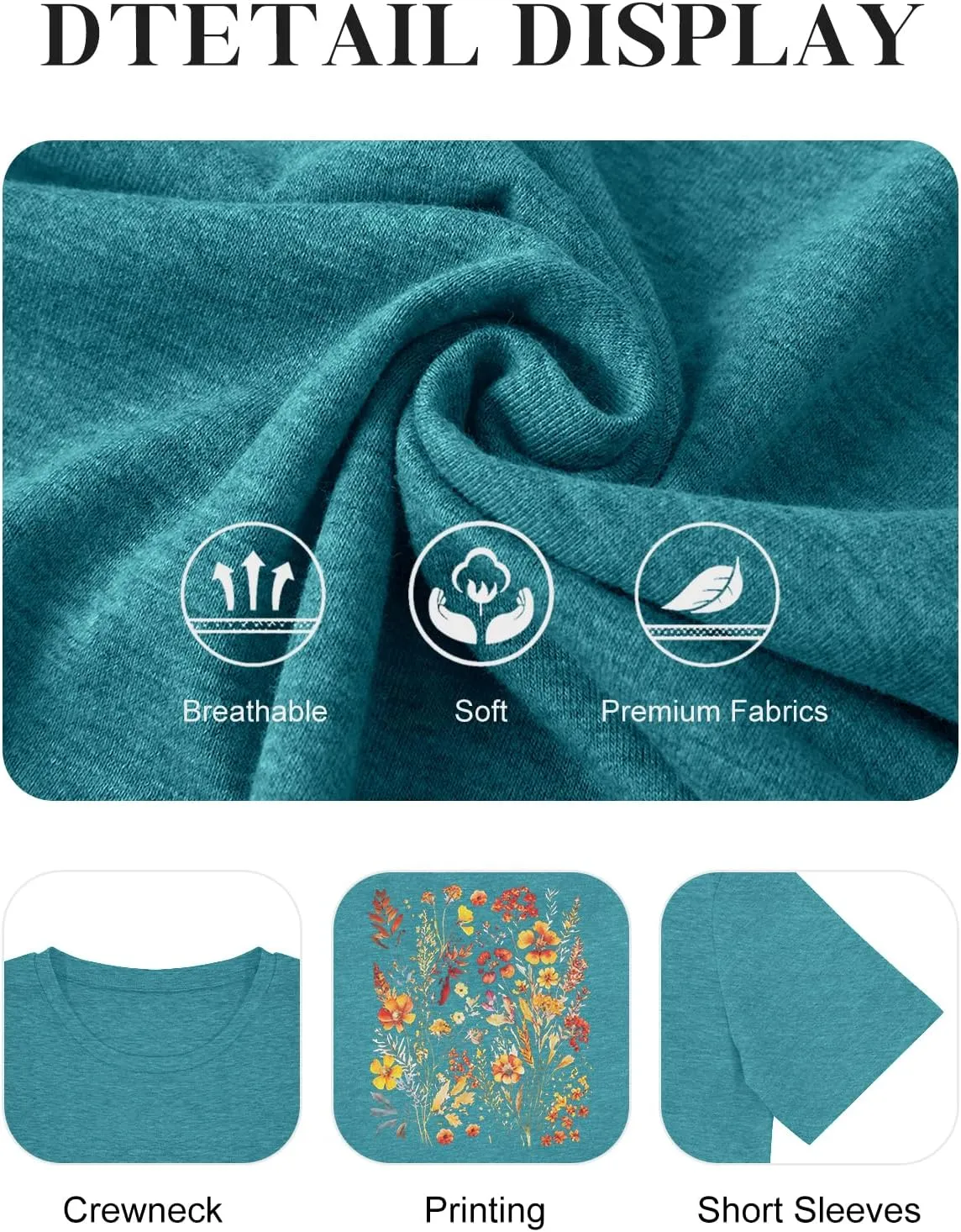 Binshre Plus Size Tops for Women Cute Graphic Tees Loose Fit Flower Printing Short Sleeve Crew Neck T Shirts