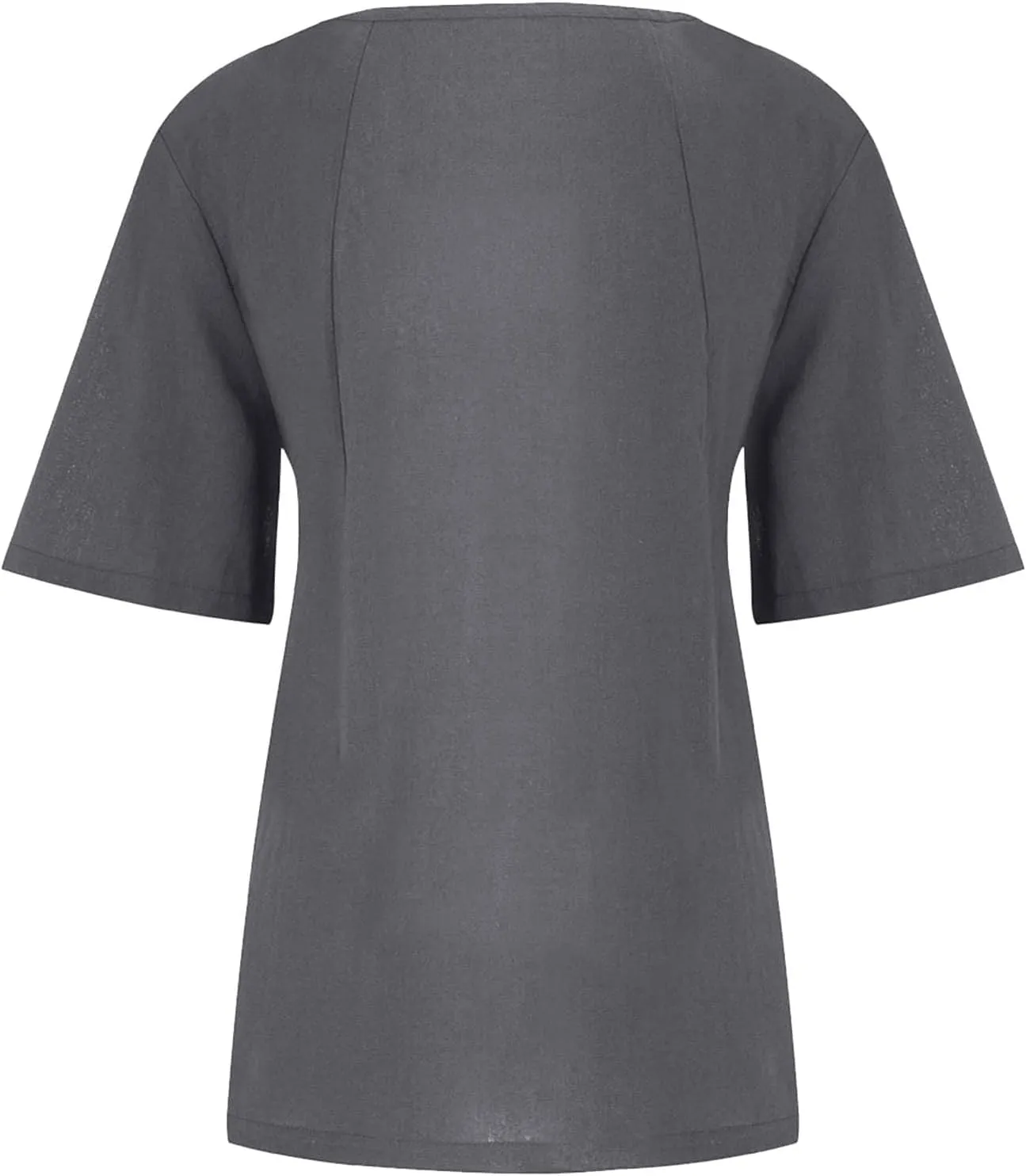 Boho Tops for Women Summer Cotton Linen Shirts Casual Round Neck Blouse Short Sleeve T-Shirt Vacation Outfits