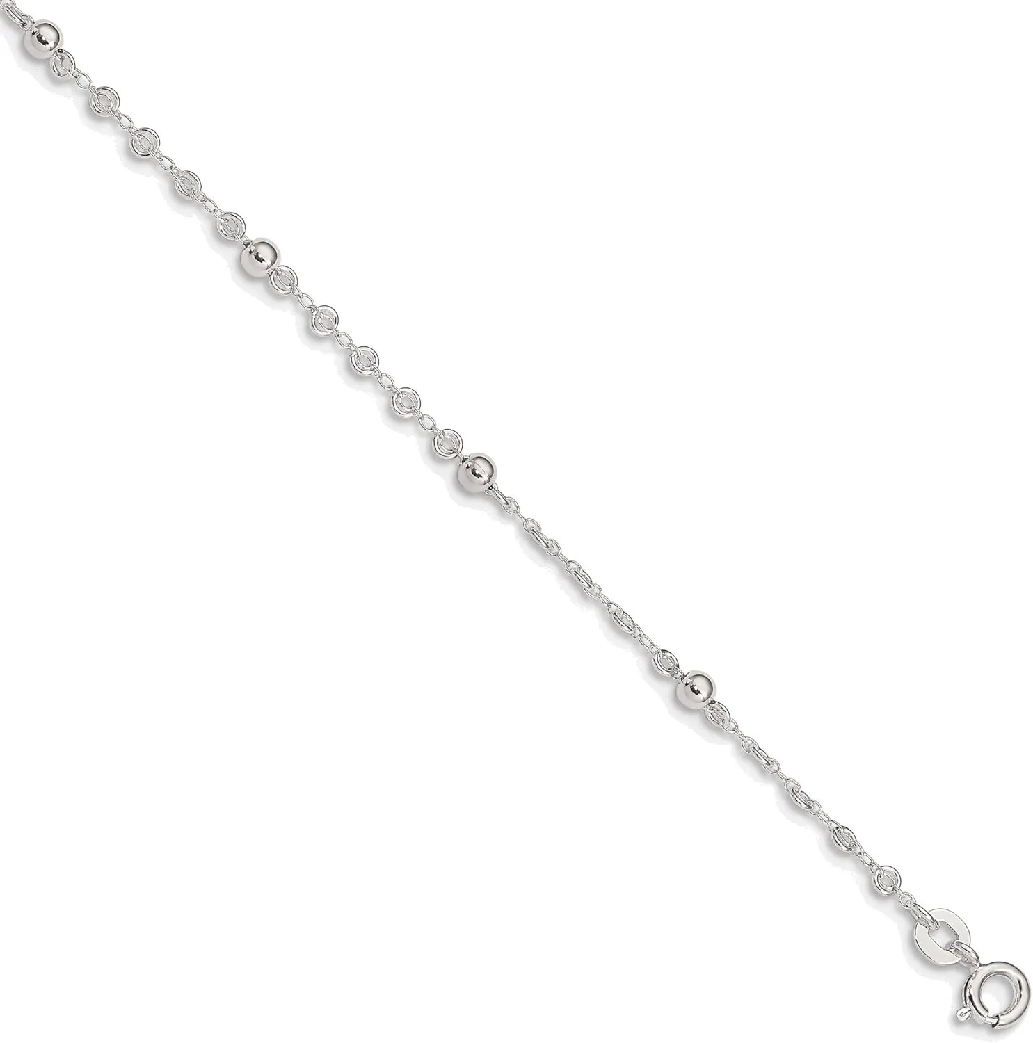 Bonyak Jewelry Sterling Silver 10in Plus 1in ext. Anklet Breathtaking