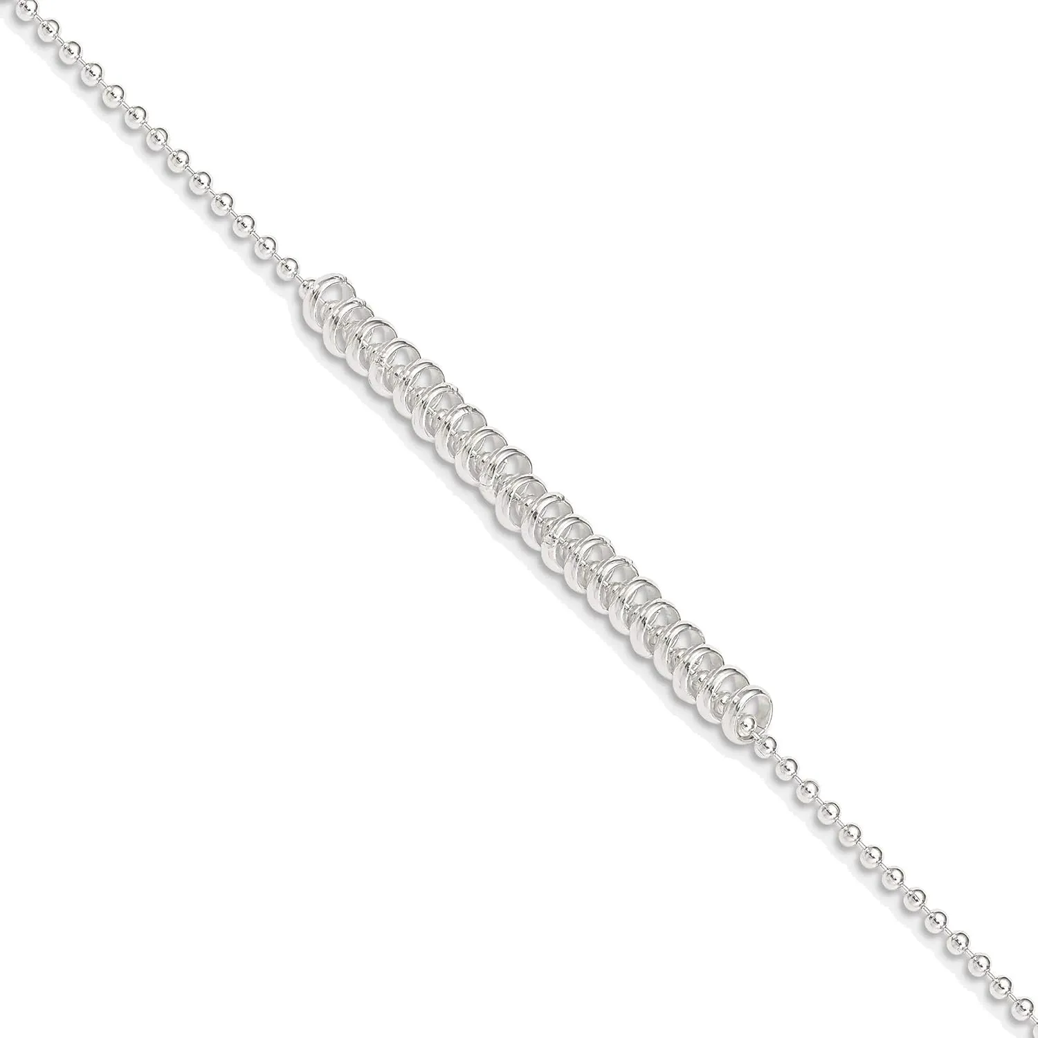 Bonyak Jewelry Sterling Silver 9inch Polished Fancy Love Ring Anklet Gorgeous