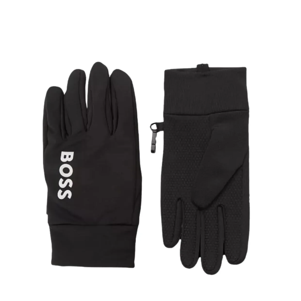 BOSS Printed Contrast Logo Black Gloves