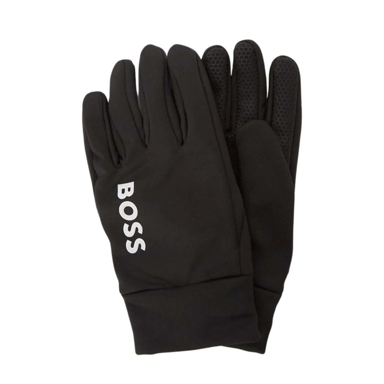 BOSS Printed Contrast Logo Black Gloves