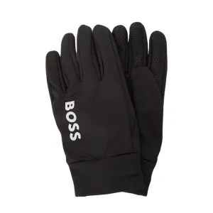 BOSS Printed Contrast Logo Black Gloves