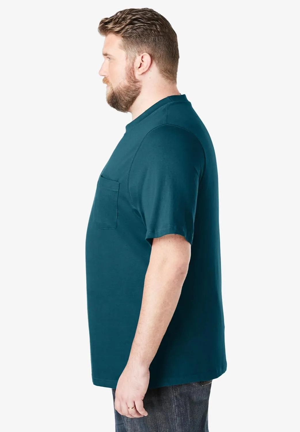 Boulder Creek by Kingsize Men's Big & Tall Heavyweight Pocket Crewneck T-Shirt