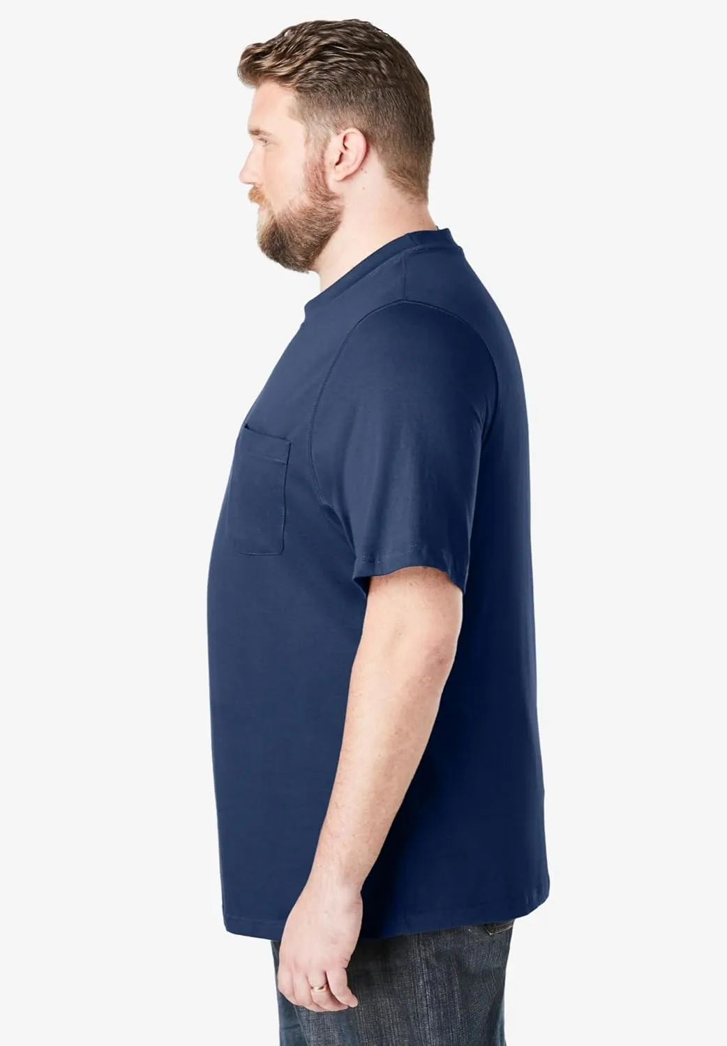 Boulder Creek by Kingsize Men's Big & Tall Heavyweight Pocket Crewneck T-Shirt