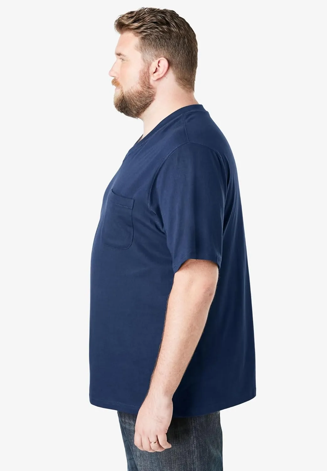 Boulder Creek by Kingsize Men's Big & Tall Heavyweight Pocket V-Neck Tee