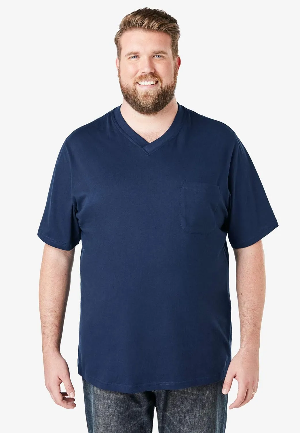Boulder Creek by Kingsize Men's Big & Tall Heavyweight Pocket V-Neck Tee