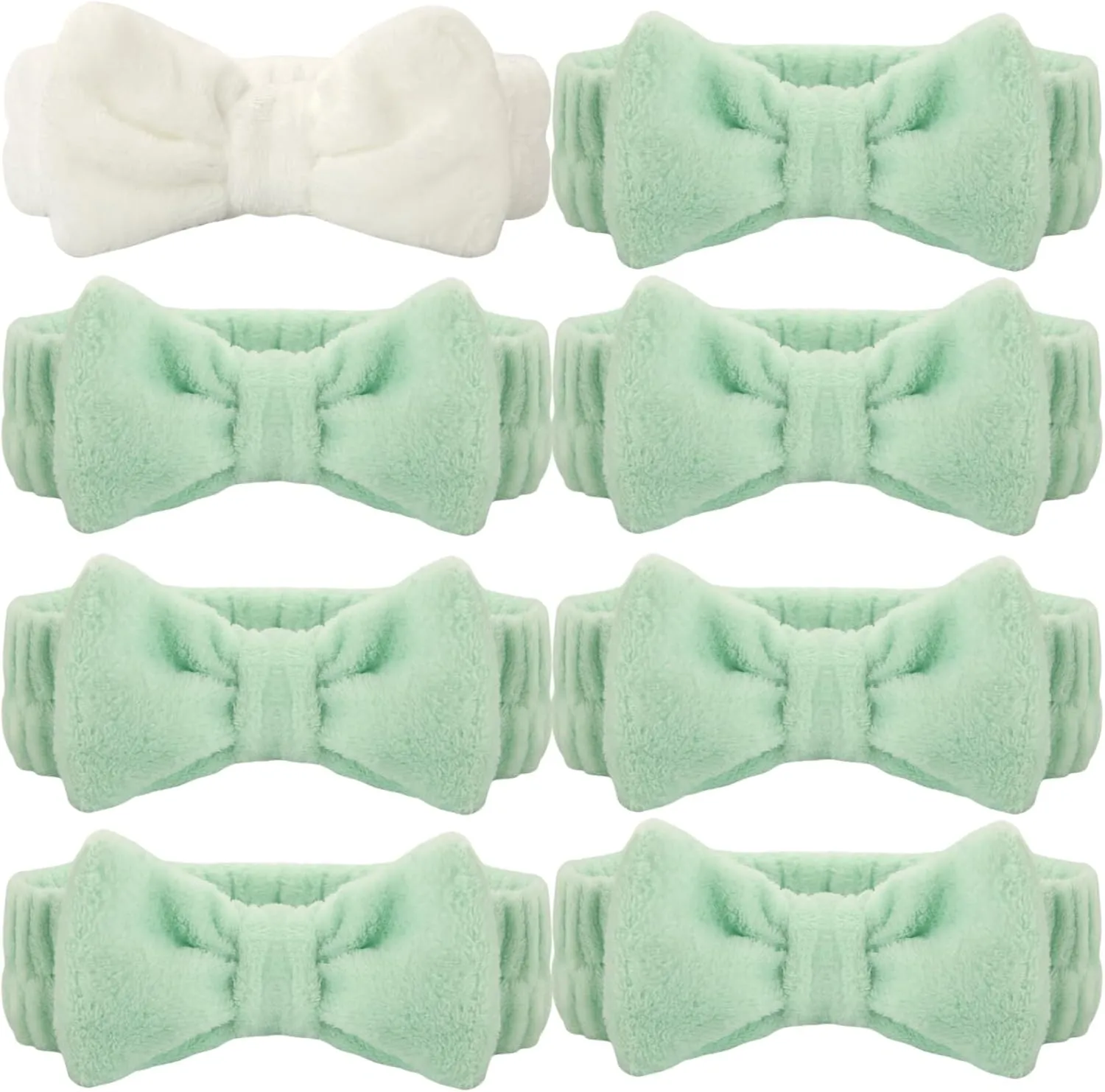 Bridesmaid Scrunchies Proposal Gifts square 4.1inch Bachelorette Hair Claws Clips Girls heart sunglasses headband gift for Wedding Party Favors (White&Sage Green)