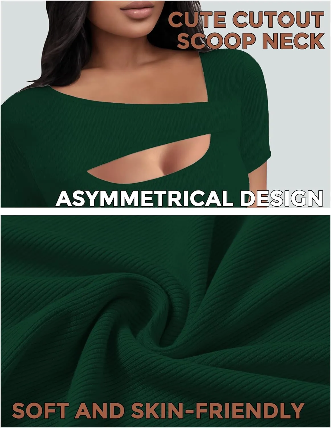 Buauty Womens Cutout Tshirts One Piece Summer Tops Ribbed Slim tees Short Sleeve Fitted Shirt Sexy Fashion Basic Clothes 2025