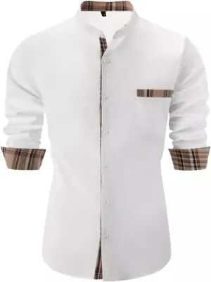 Business Dress Shirts for Men Long Sleeve Casual Slim Fit Button Down Shirt Fashion Stretchy Wrinkle-Resistant Tee
