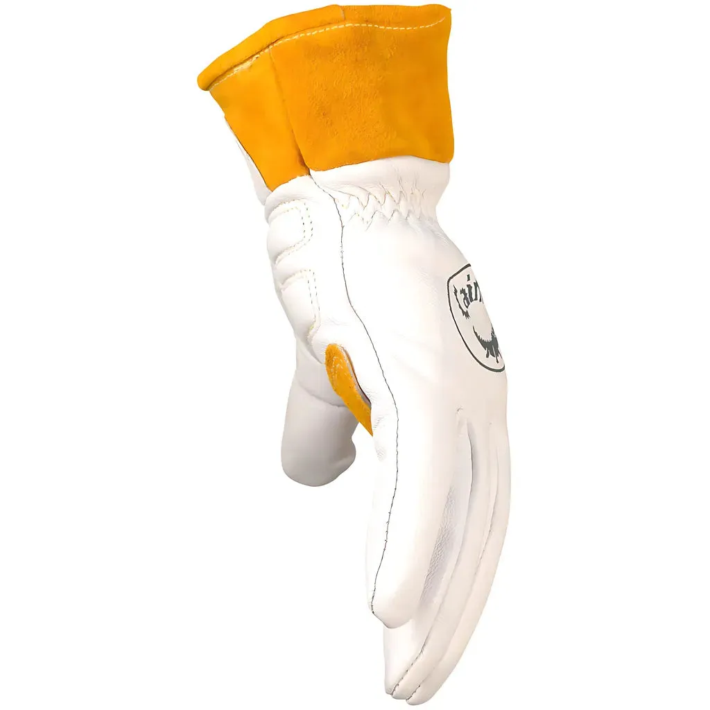 Caiman 1871-3 Premium Goat Grain TIG/MIG Welder's Glove with Wool Insulated Back - Scalloped Cuff