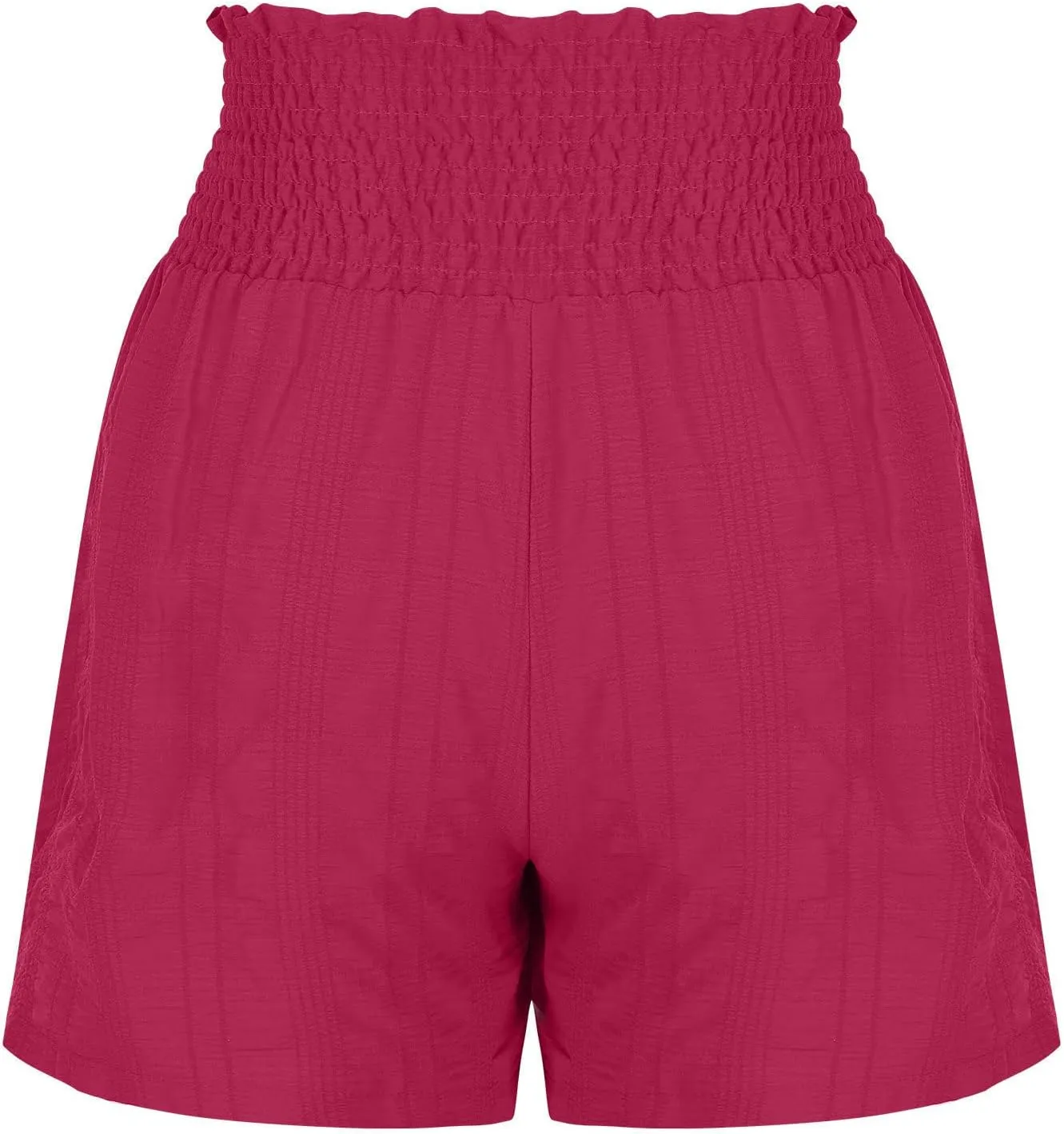Canbebig Flowy Shorts for Women Smocked High Waisted Drawstring Shorts Dressy Ruffle Hem Flared Shorts Workout Pants Trendy