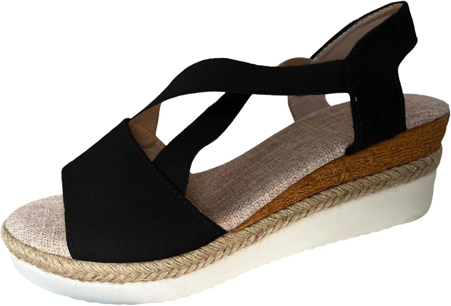Cathalem Comfortable Sandals for Women Flat Open Toe Ankle Strap Espadrilles Sandals Casual Strappy Slip on Sandals