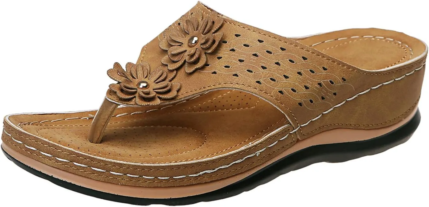 Cathalem Orthopedic Sandals for Women Arch Support Sandals Summer Casual Orthotic Sandals Comfortable Walking Sandals