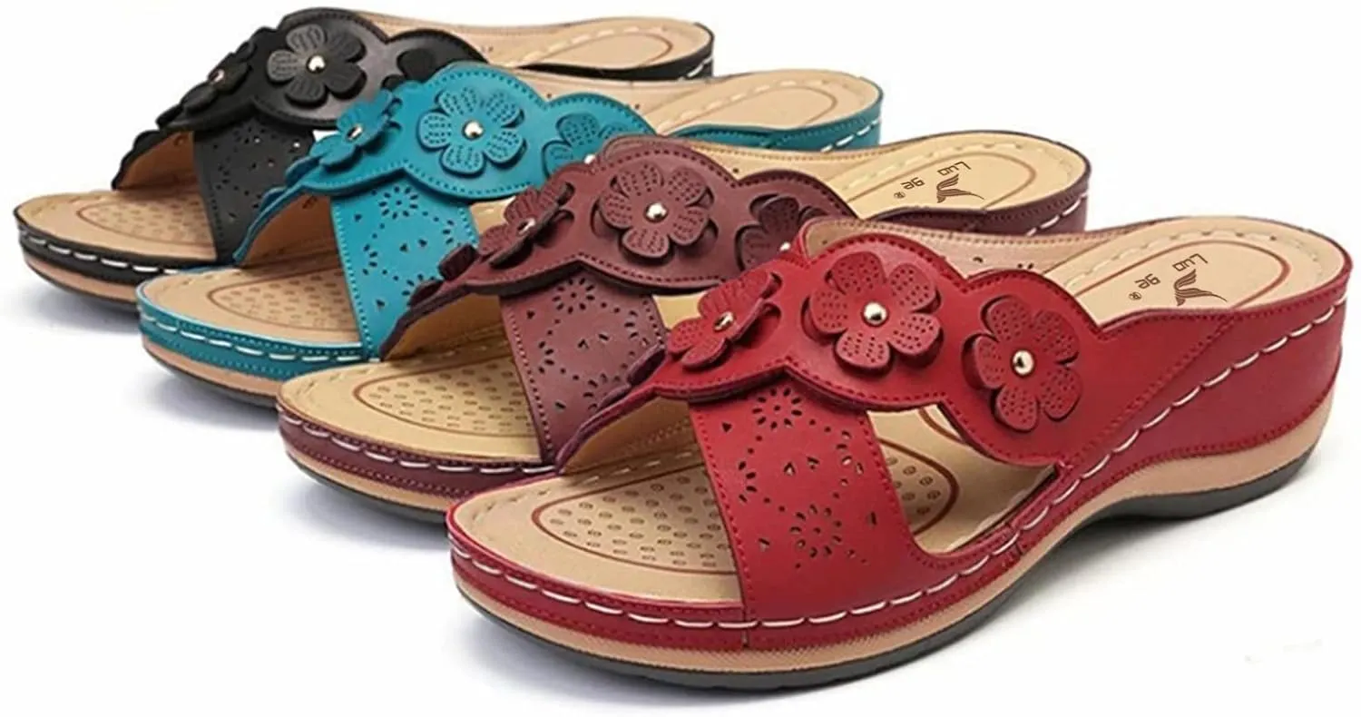 Cathalem Orthopedic Sandals for Women Arch Support Sandals Summer Casual Orthotic Sandals Flip Flops