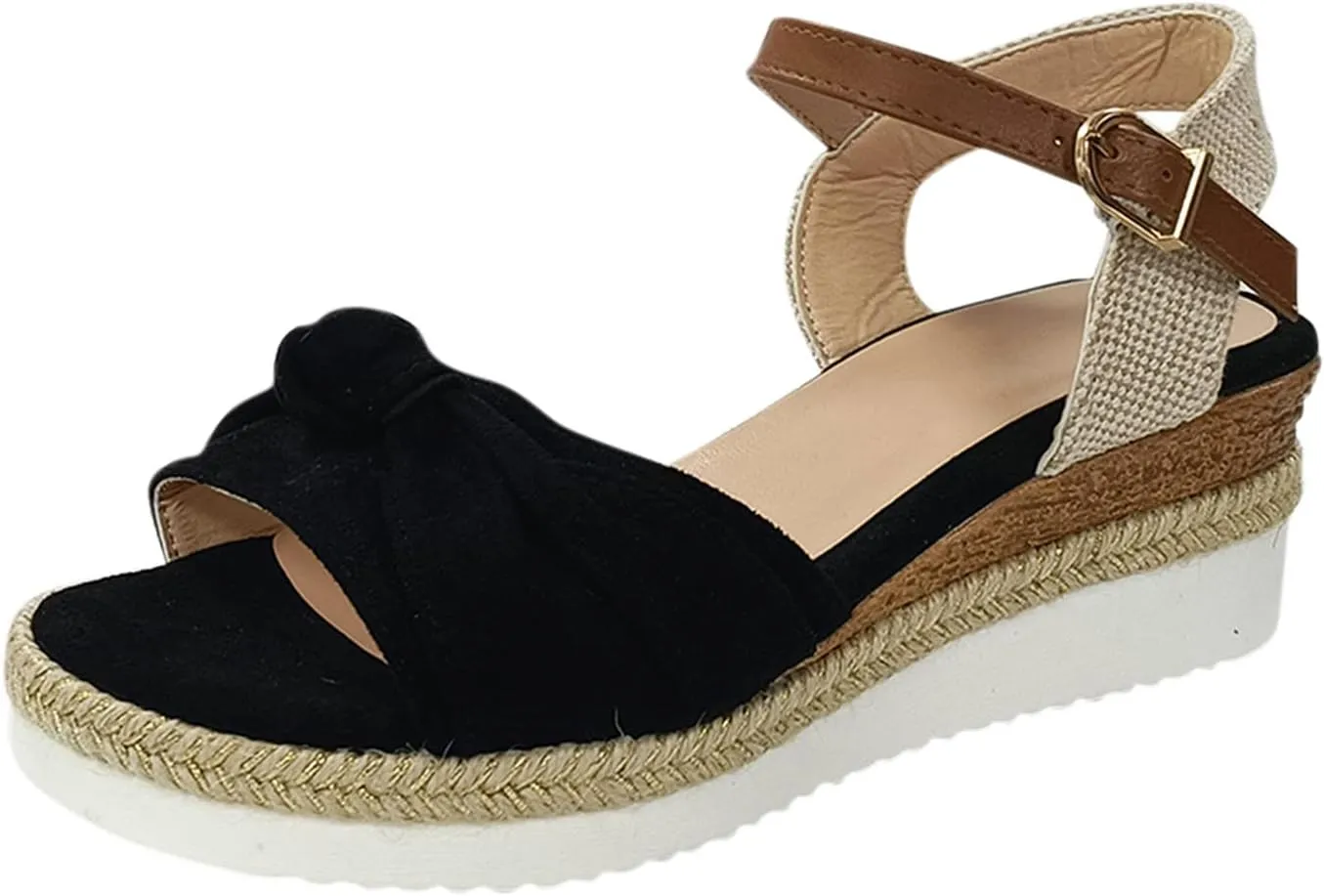 Cathalem Orthopedic Wedge Sandals for Women Platform Open Toe Sandals with Ankle Strap Casual Wedges Sandals Zipper Beach Sandals