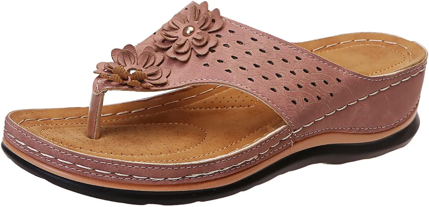 Cathalem Sandals for Women Dressy Summer,Comfortable Platform Wedge Sandals Women Comfortable Slippers with Arch Support Slip On Sandals
