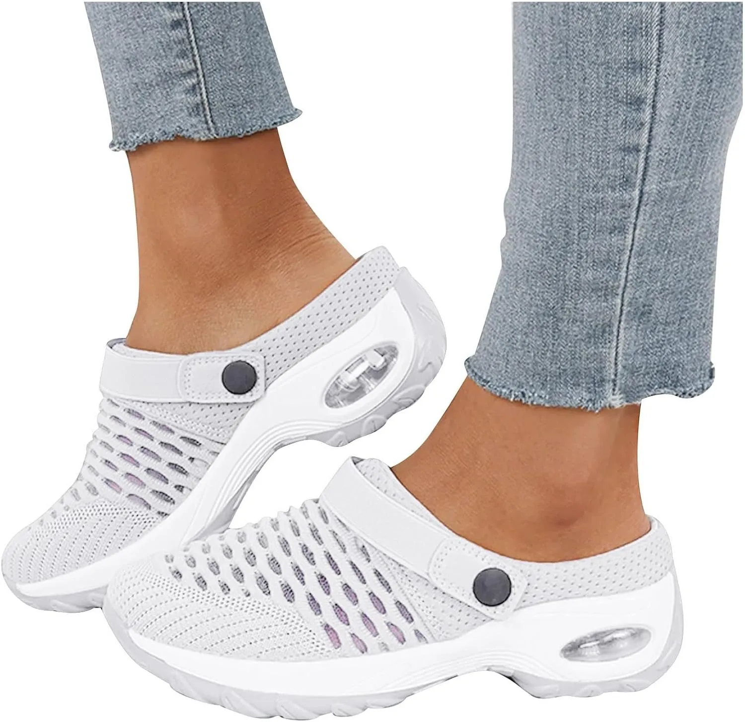 Cathalem Sandals Women Comfortable, Women's Orthopedic Clogs with Air Cushion Support to Reduce Back and Knee Pressure