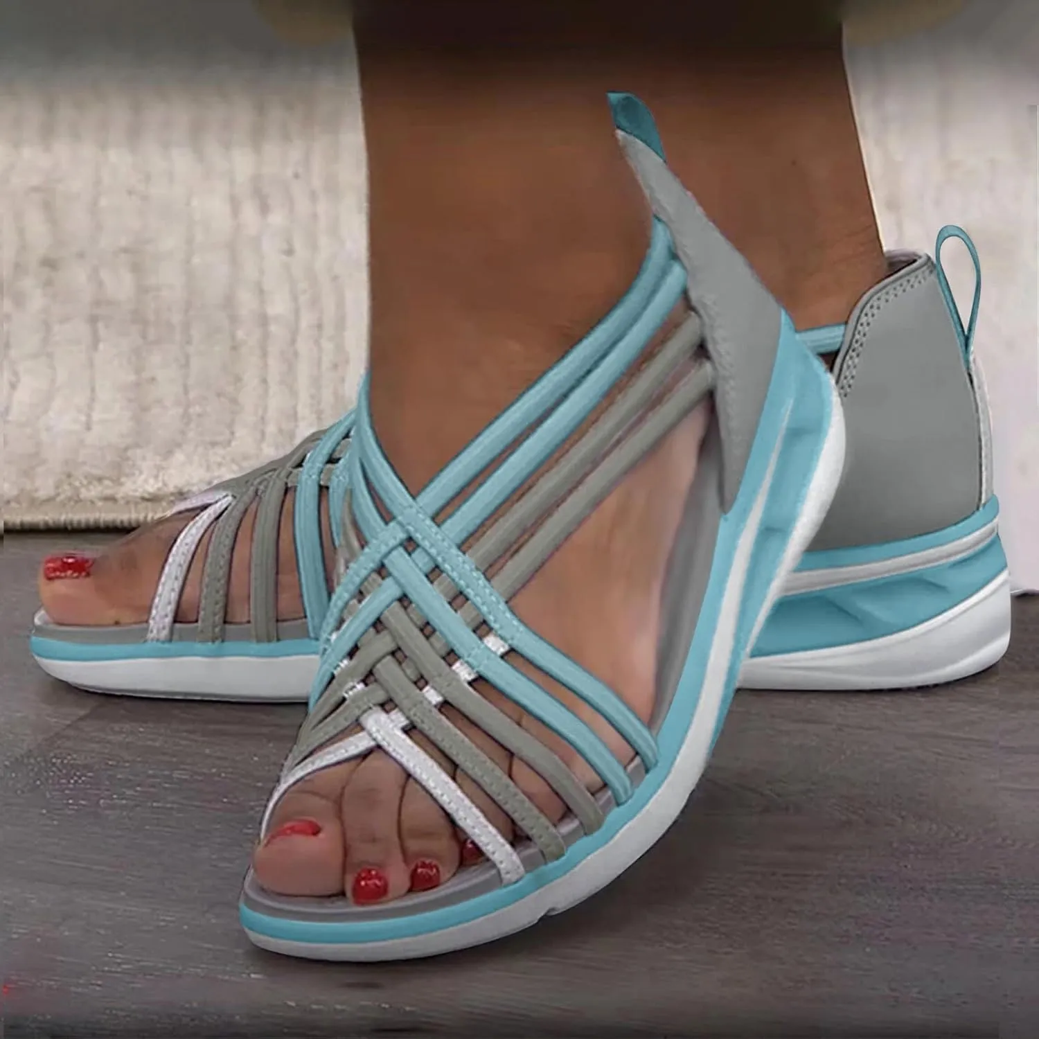 Cathalem Summer Sandals for Women 2024 Anti-Slip Premium Damping Sole Lightweight Breathable Orthopedic Sandals