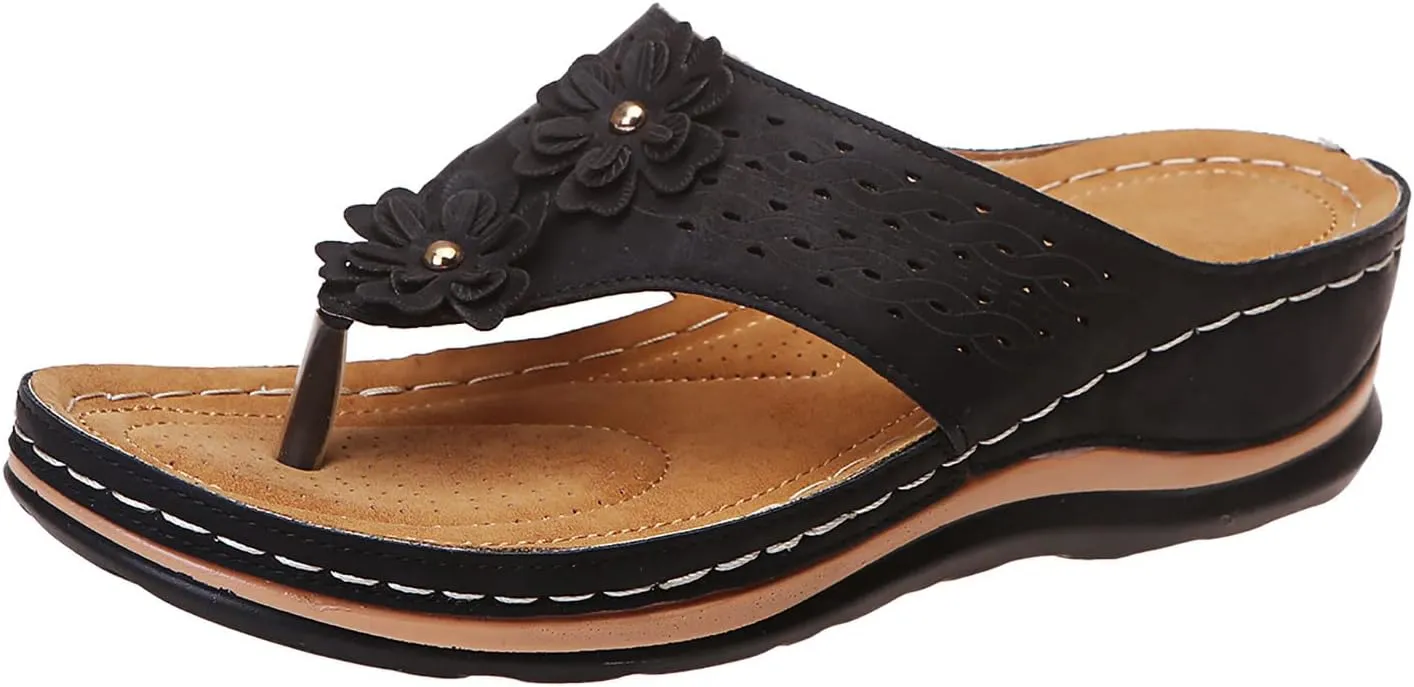 Cathalem Summer Sandals for Women 2024 Casual Strappy Low Wedges Sandals Open Toe Ankle Strap Platform Sandals