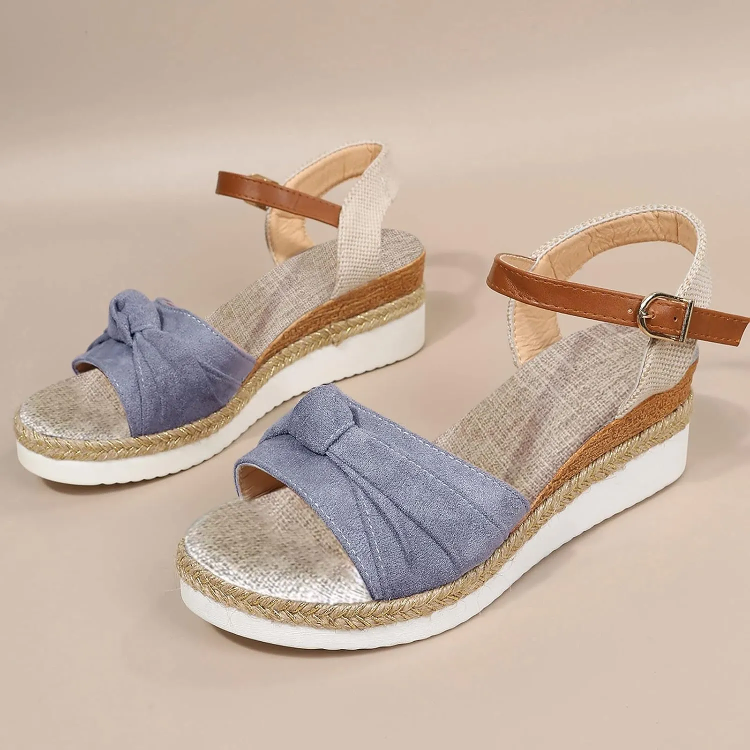 Cathalem Summer Sandals for Women 2024 Open Toe Sandals Walking Slippers with Arch Support Wedge Sandals Summer Dressy