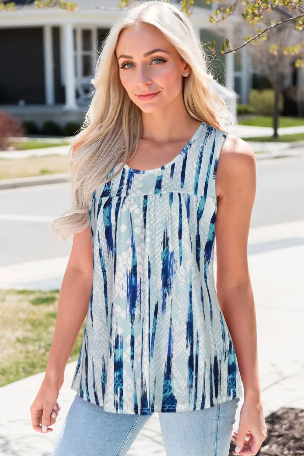 CHICGAL Womens Summer Tank Tops Sleeveless T Shirt Casual Loose Fit Tunic Blouses