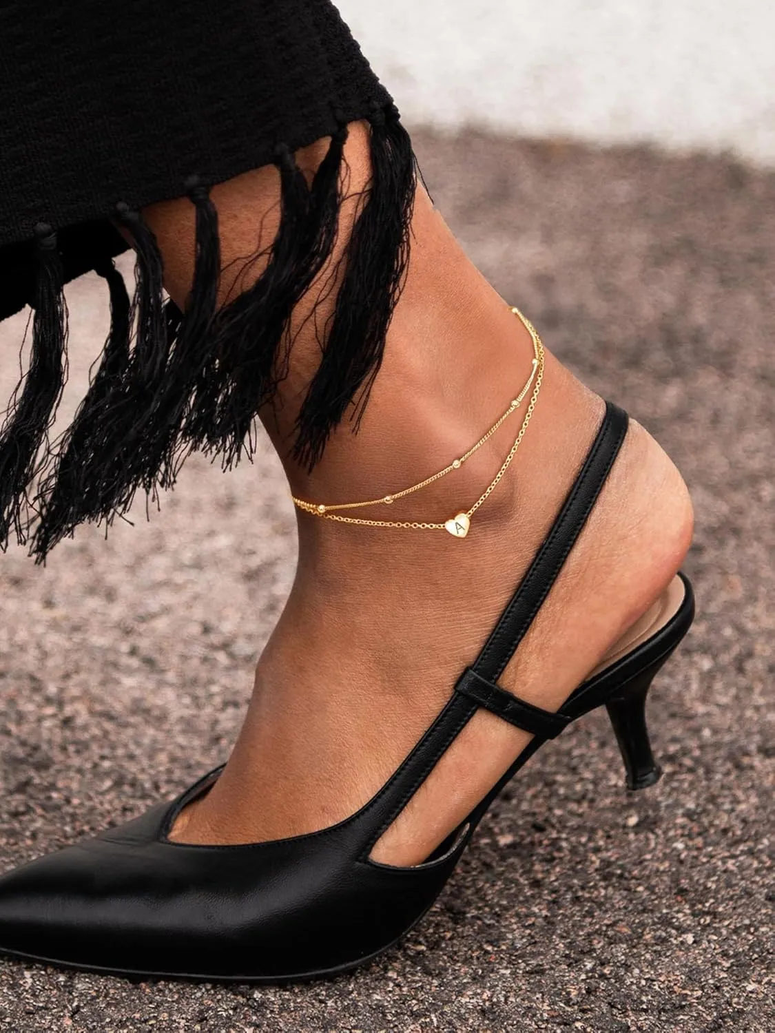 ChicSilver Sterling Silver Anklets for Women 925 Ankle Bracelets for Women Layered Heart Anklet With Beaded Anklets for Women (With Gift Box)