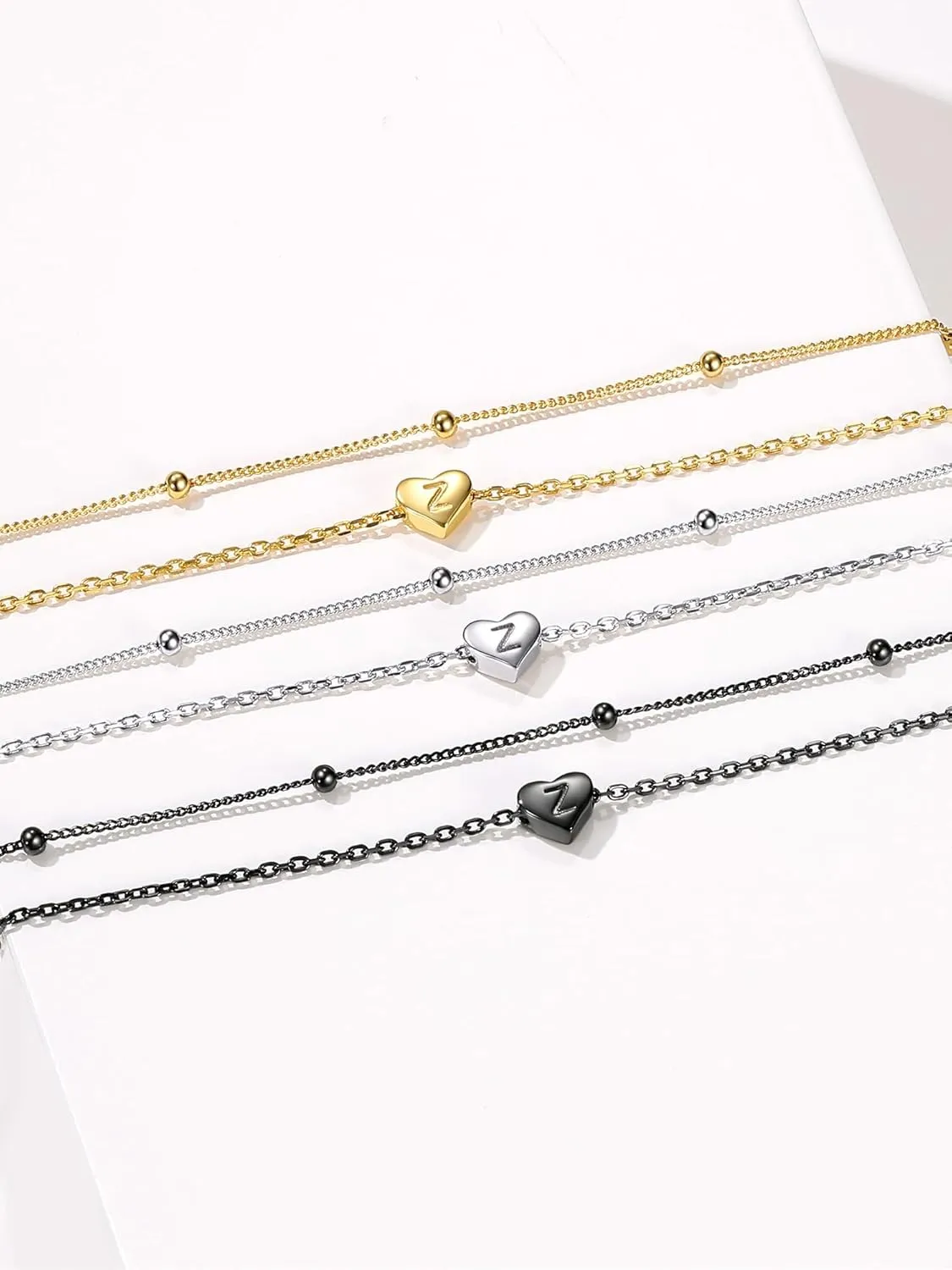 ChicSilver Sterling Silver Anklets for Women 925 Ankle Bracelets for Women Layered Heart Anklet With Beaded Anklets for Women (With Gift Box)