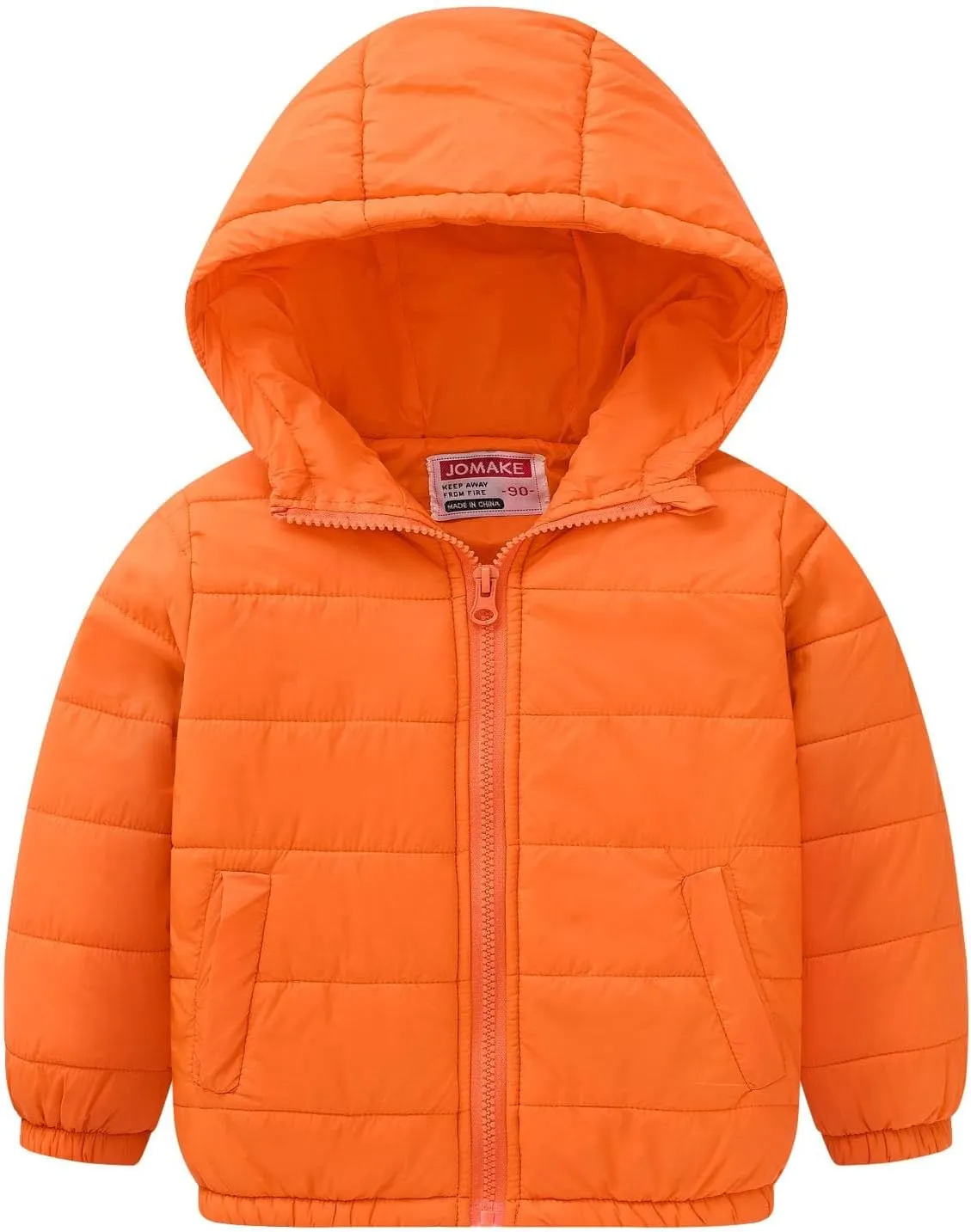 Children's Fashion Winter Coats Solid Color Lightweight Down Jacket Zip Up Quilted Puffer Jackets Boys Girls Hoodies