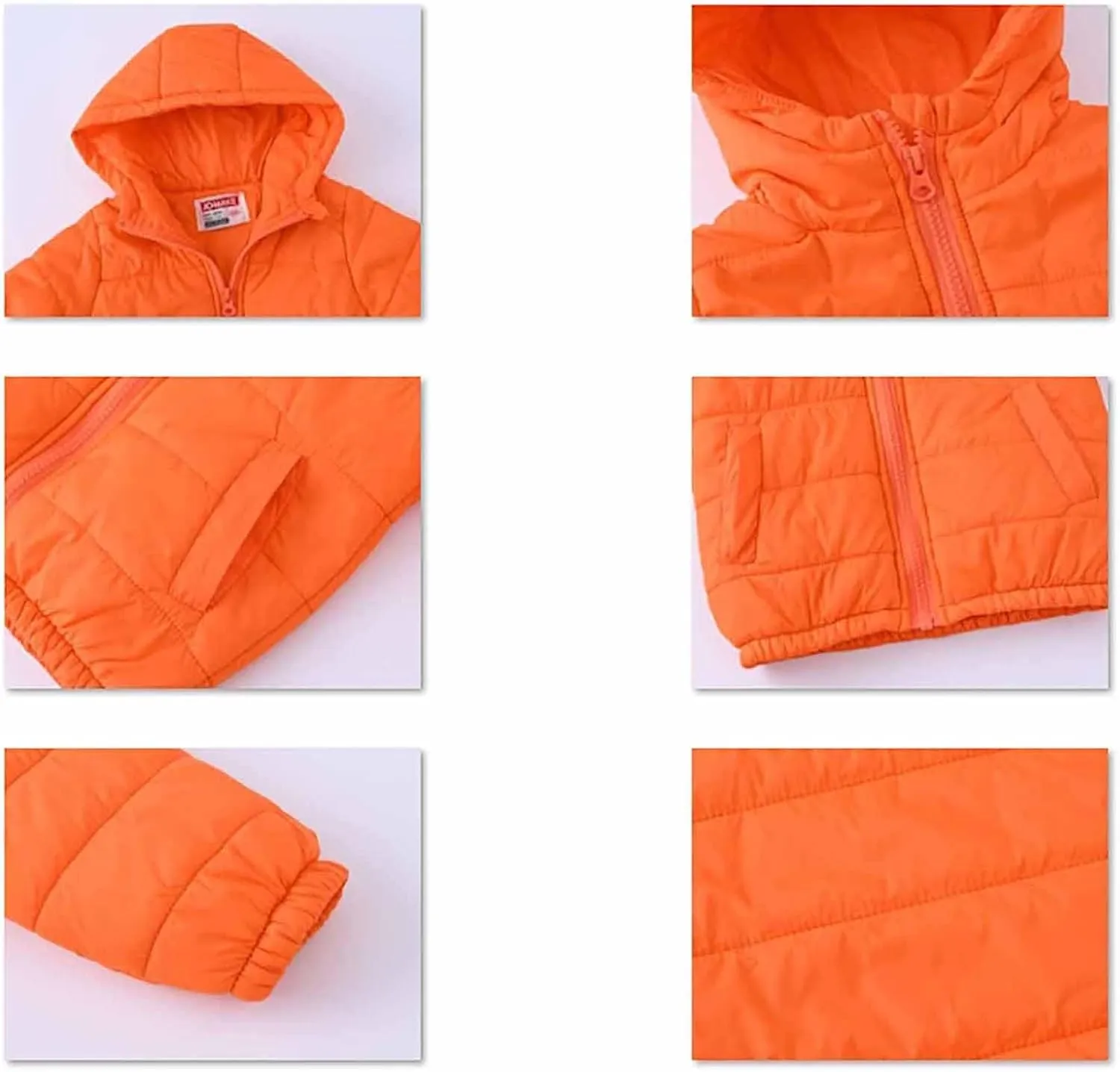 Children's Fashion Winter Coats Solid Color Lightweight Down Jacket Zip Up Quilted Puffer Jackets Boys Girls Hoodies