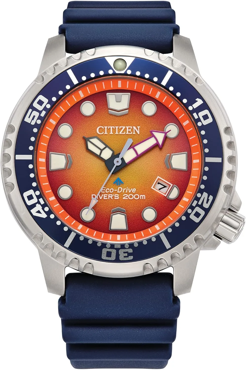 Citizen Promaster Dive Eco-Drive Watch, 3-Hand Date, ISO Certified, Luminous Hands and Markers, Rotating Bezel